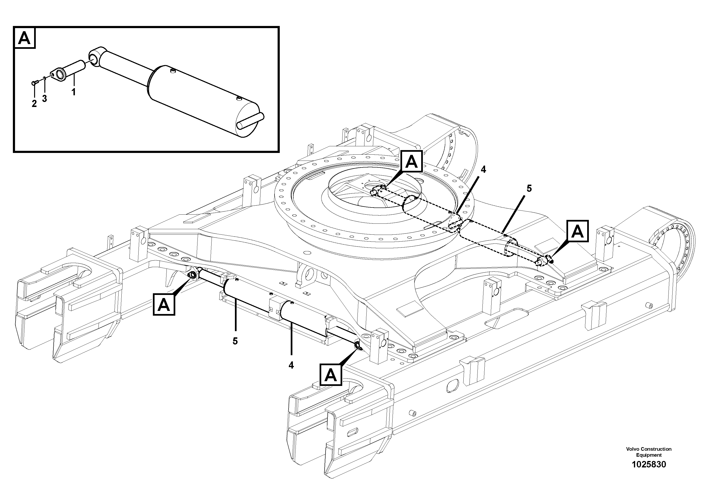 Схема запчастей Volvo PL4608 - 24620 Cylinder, undercarriage frame retractable 