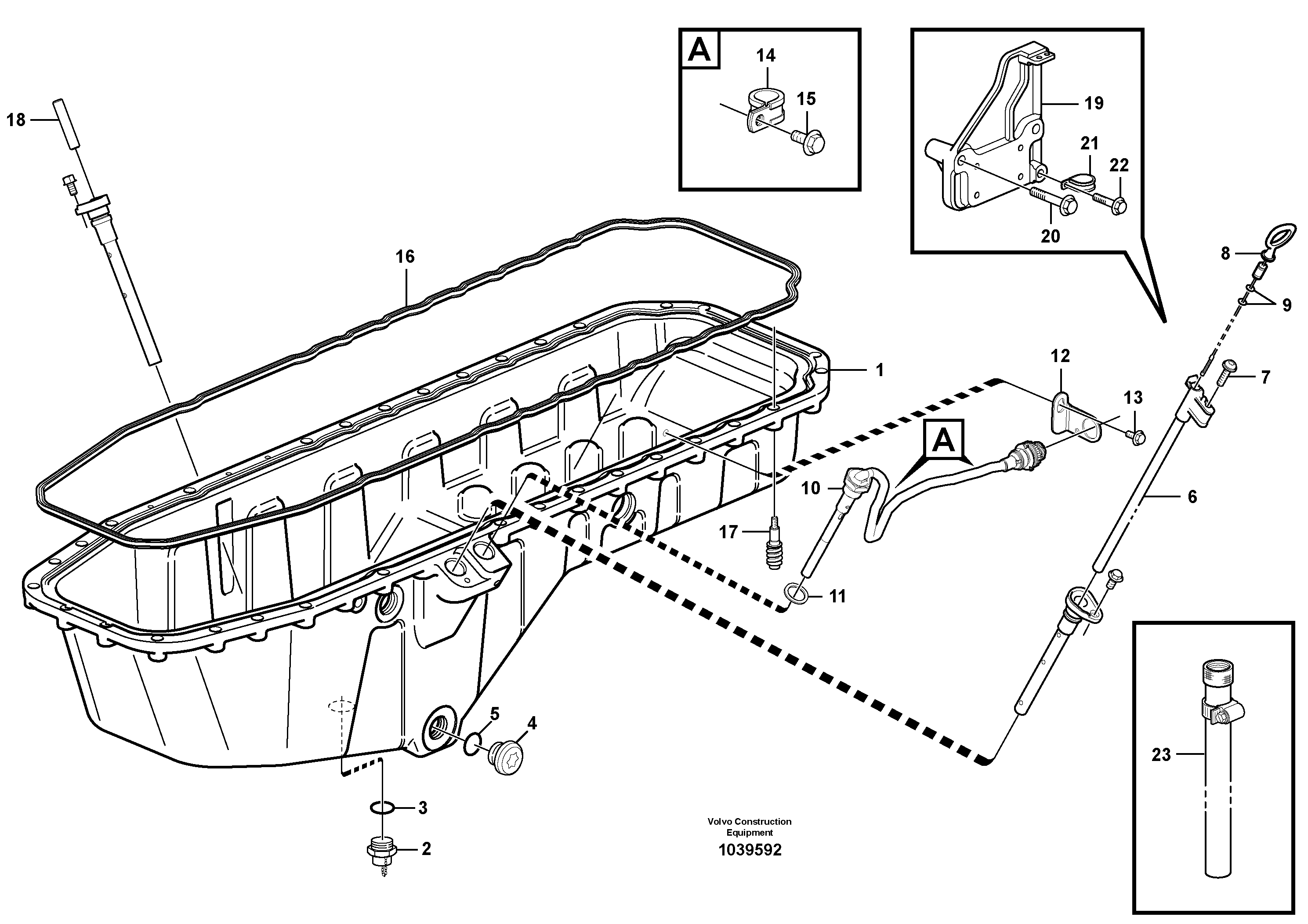 Схема запчастей Volvo PL4608 - 56629 Oil sump with mounting parts 