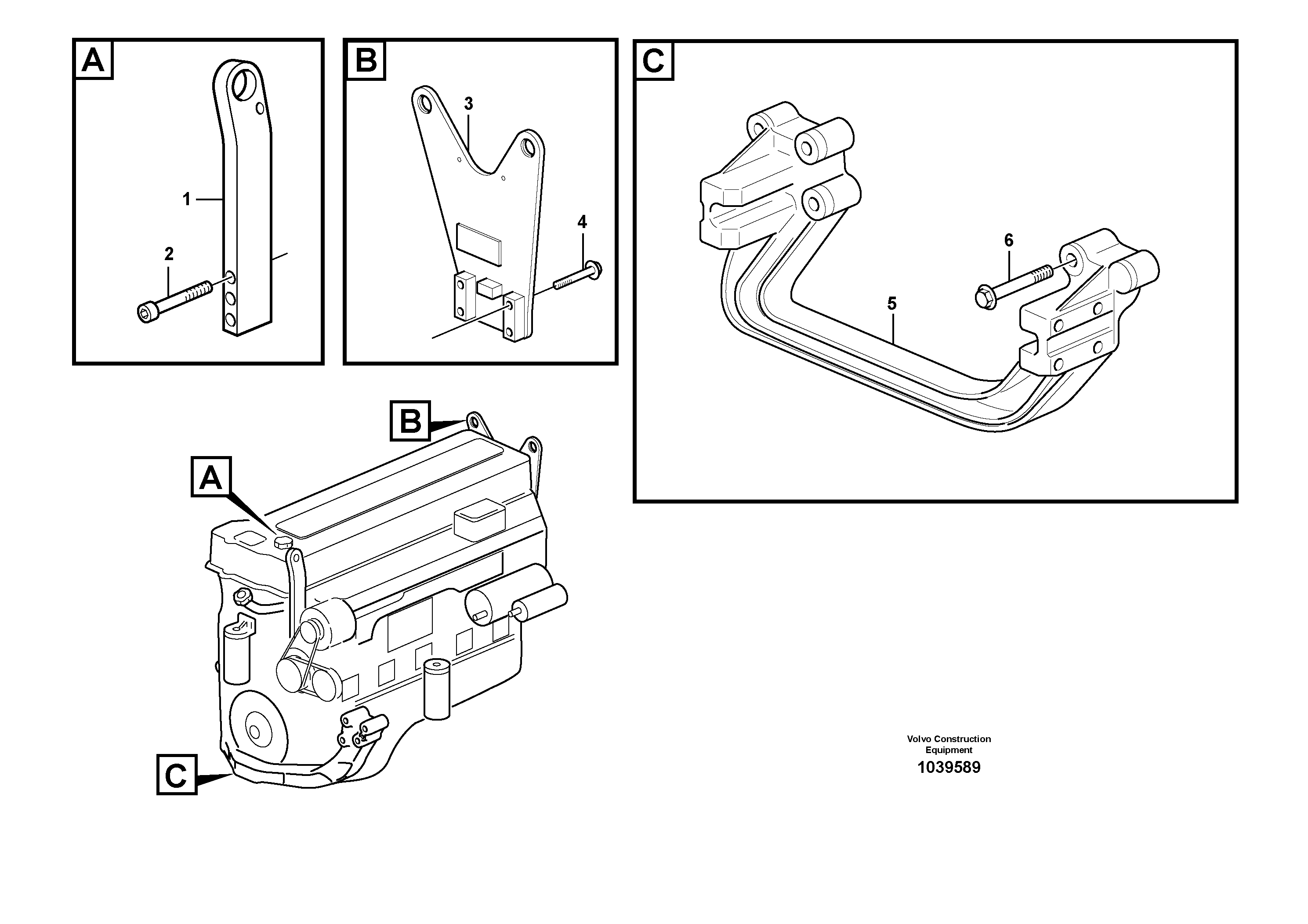 Схема запчастей Volvo PL4608 - 41235 Установка двигателя 