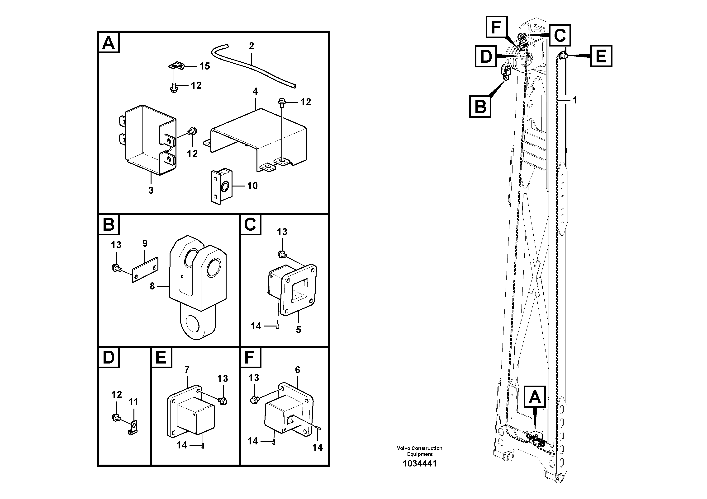 Схема запчастей Volvo PL4608 - 84509 Cable harness, Boom 