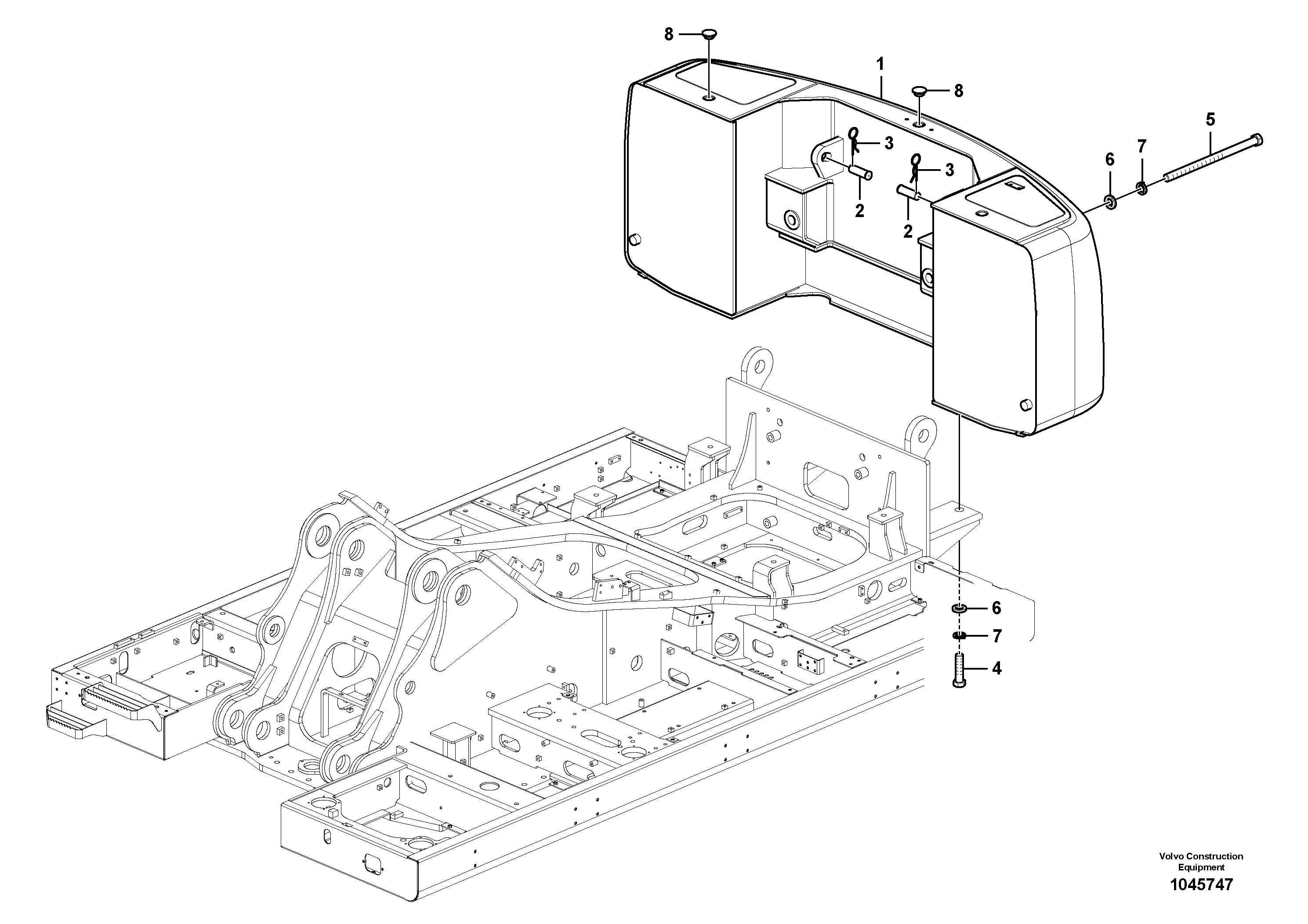 Схема запчастей Volvo PL4608 - 89465 Counterweights, Removal 