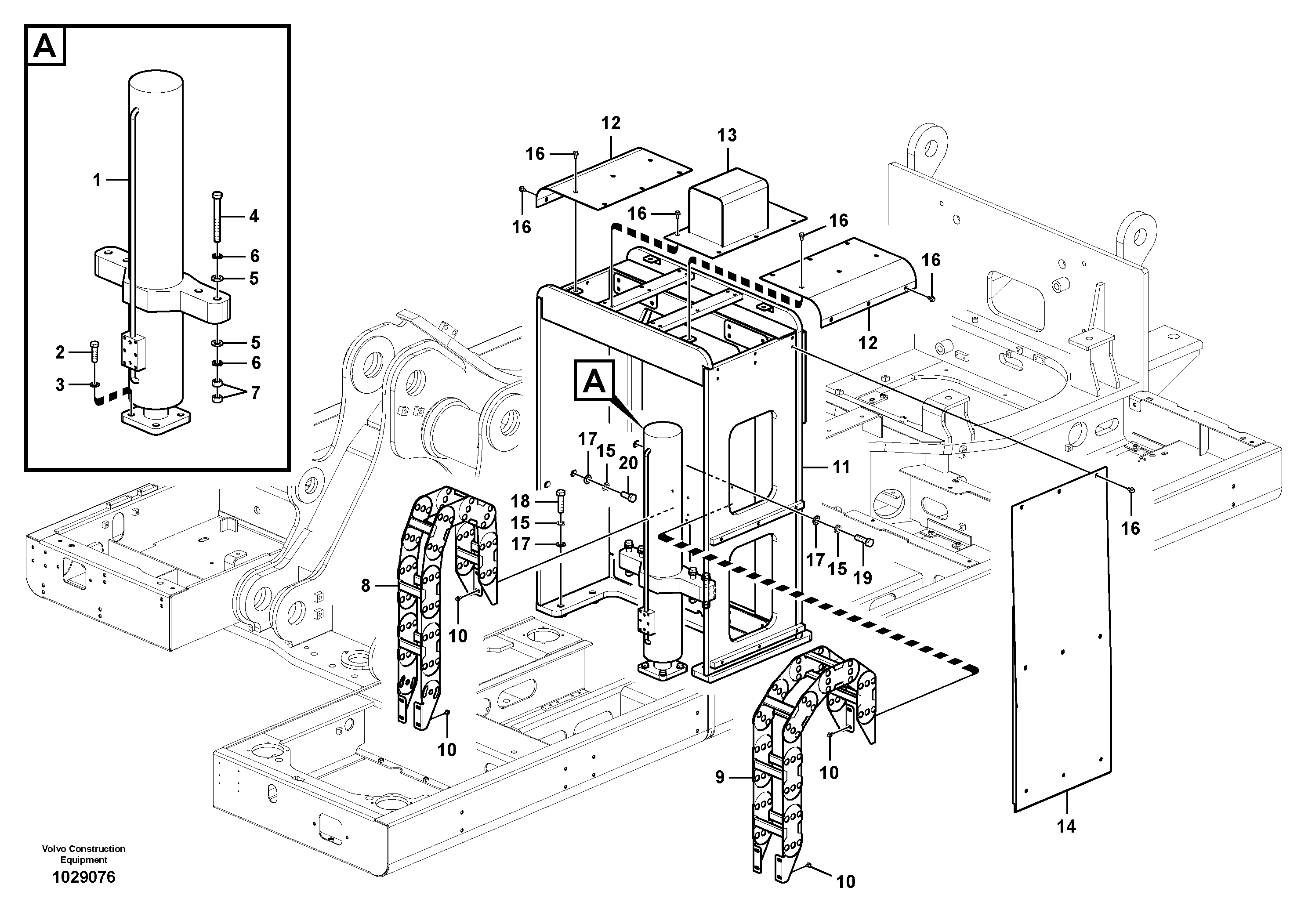 Схема запчастей Volvo PL4608 - 75592 Cab elevation on superstructure 