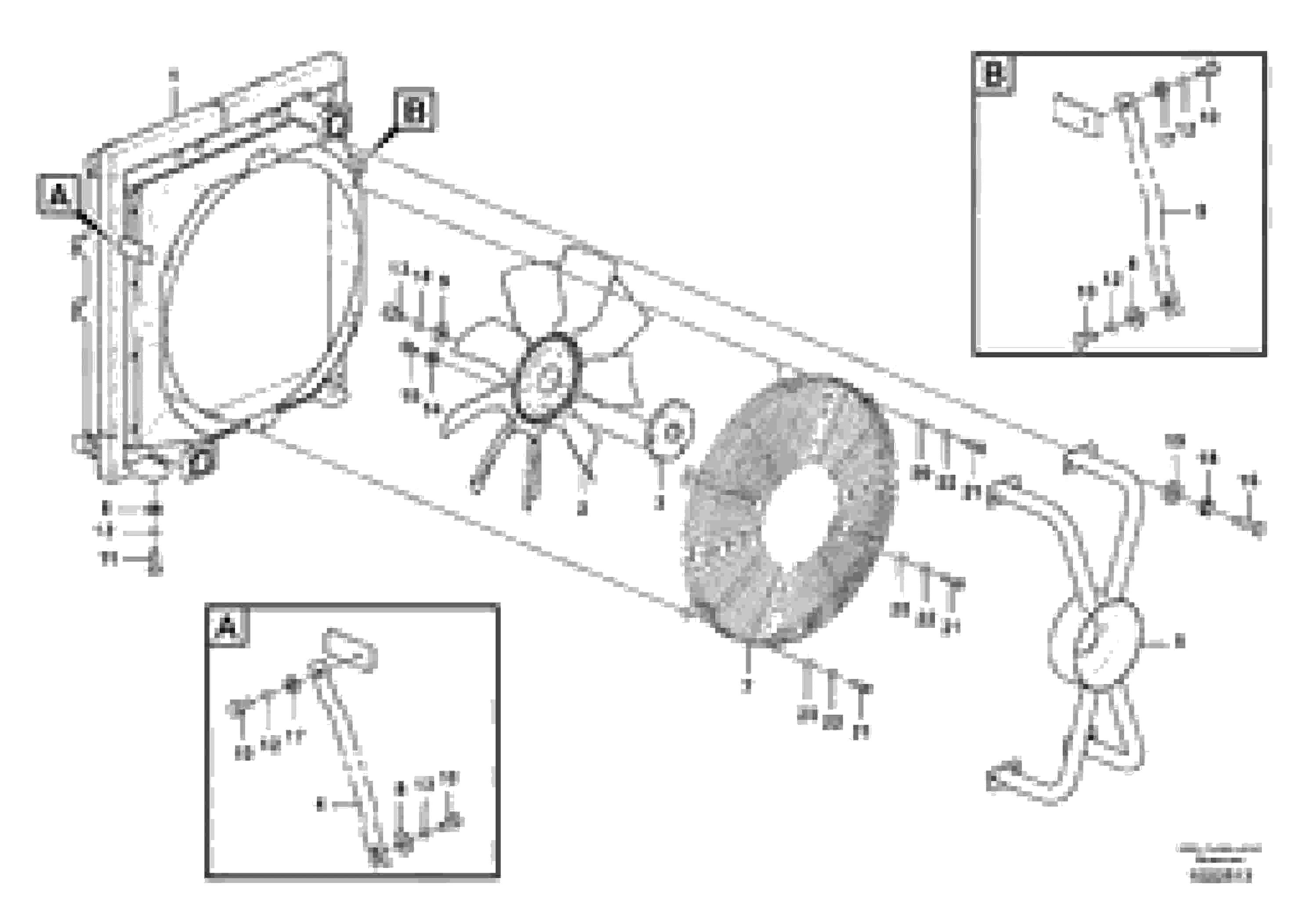 Схема запчастей Volvo PL4608 - 3457 Hydraulic system, oil cooler mount 