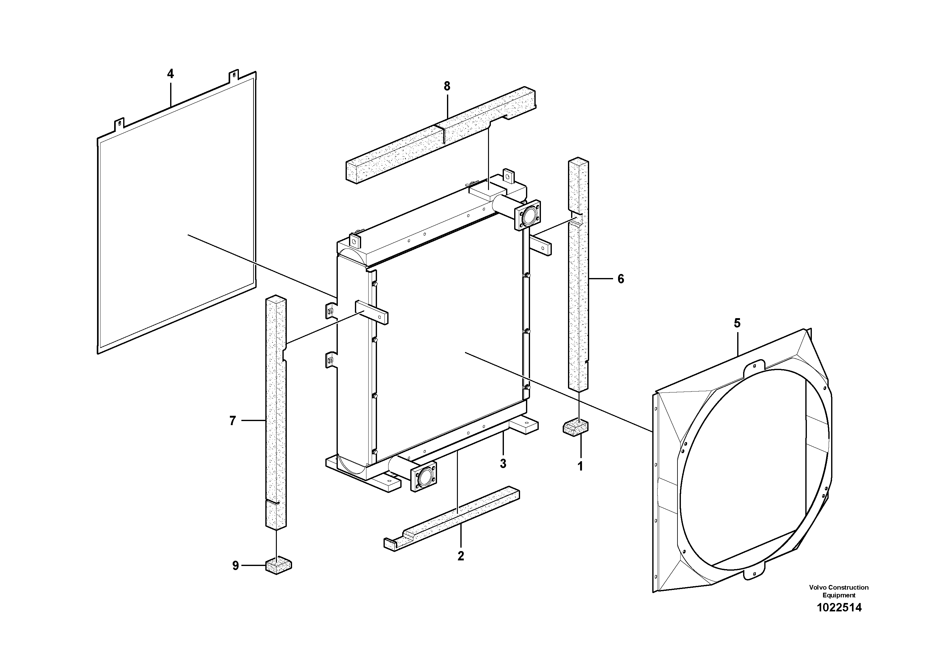 Схема запчастей Volvo PL4608 - 96852 Hydraulic system, oil cooler 