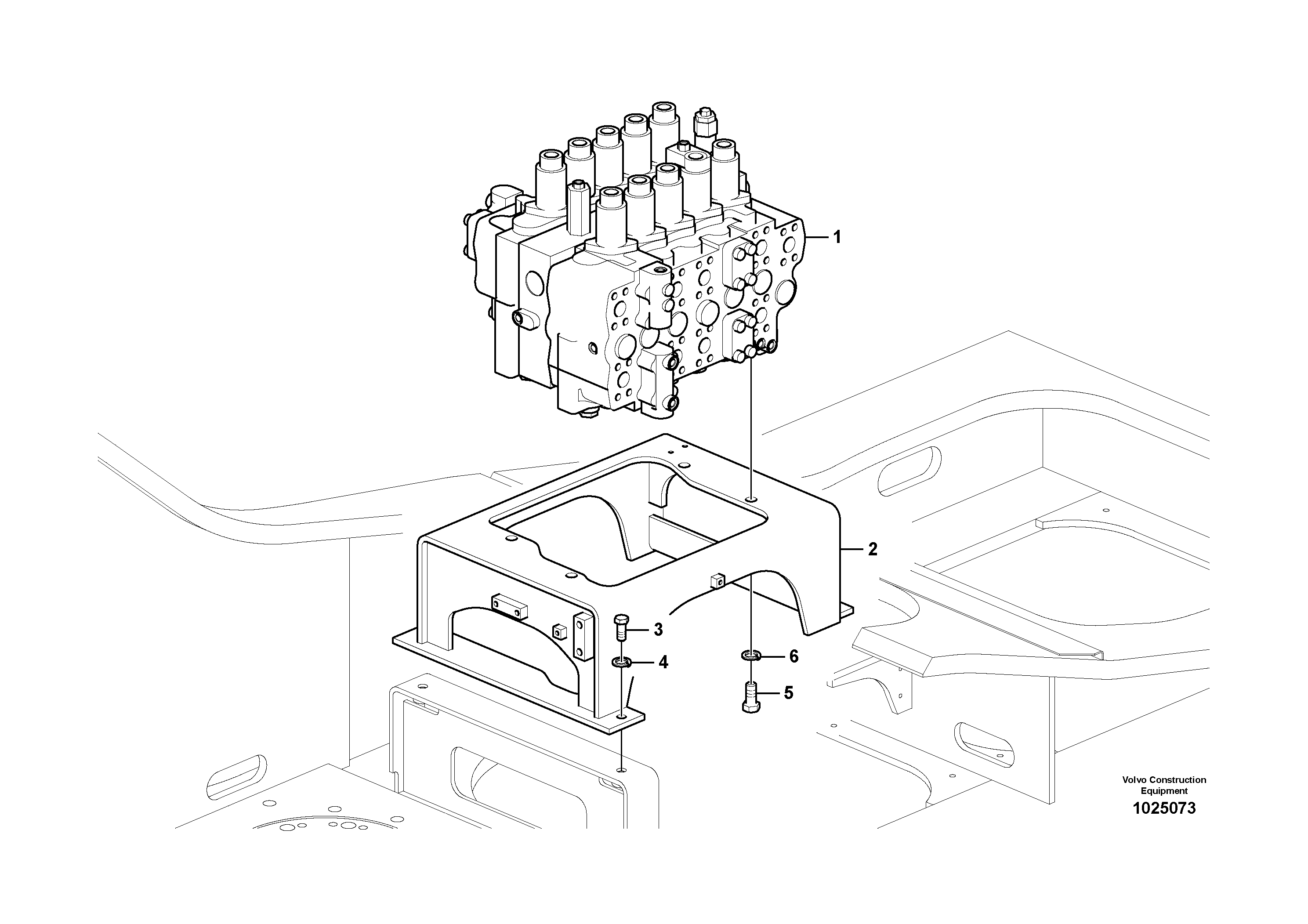 Схема запчастей Volvo PL4608 - 3470 Control valve with fitting parts 