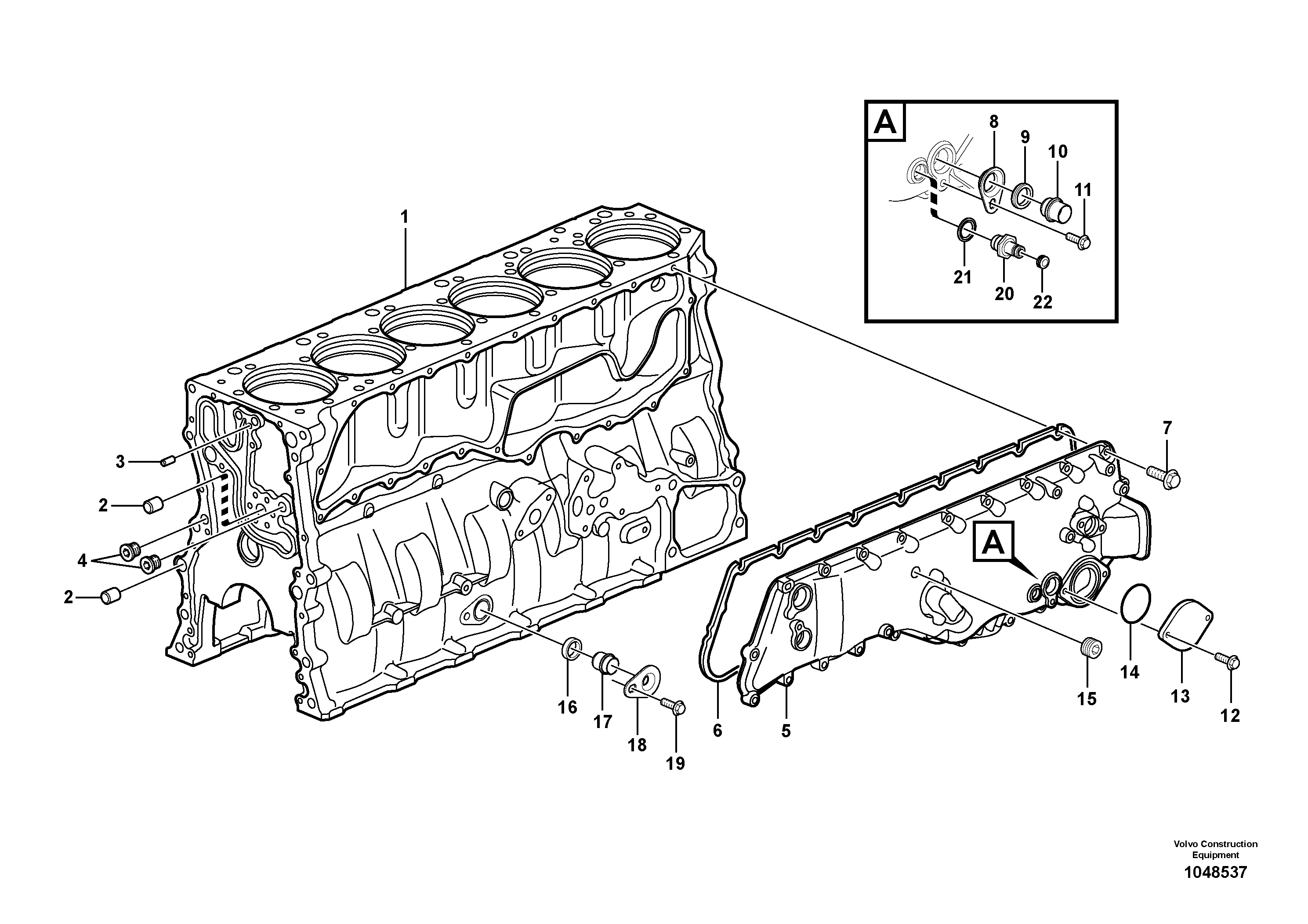 Схема запчастей Volvo FB2800C - 69908 Блок цилиндров 