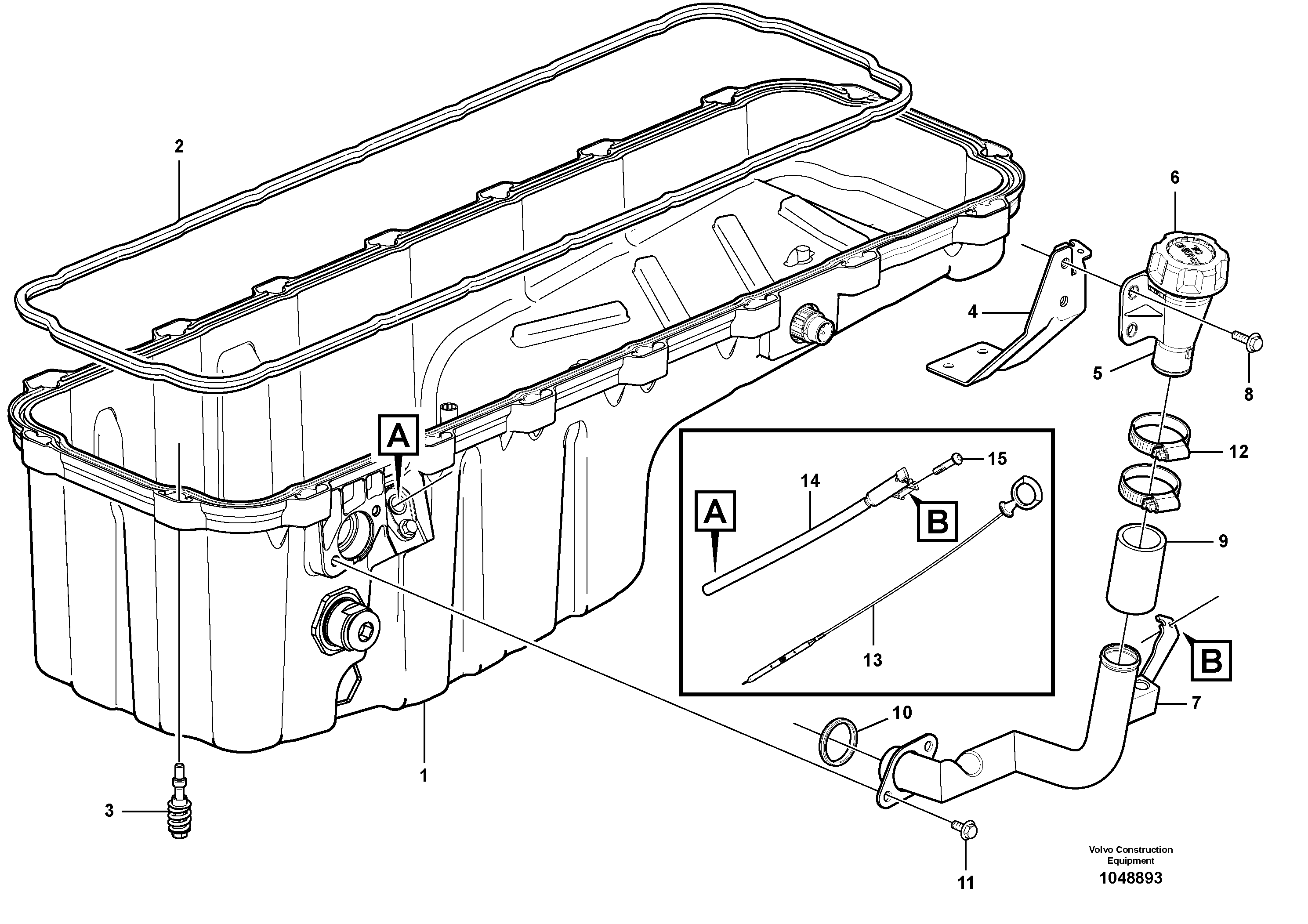 Схема запчастей Volvo FB2800C - 71432 Oil sump with mounting parts 