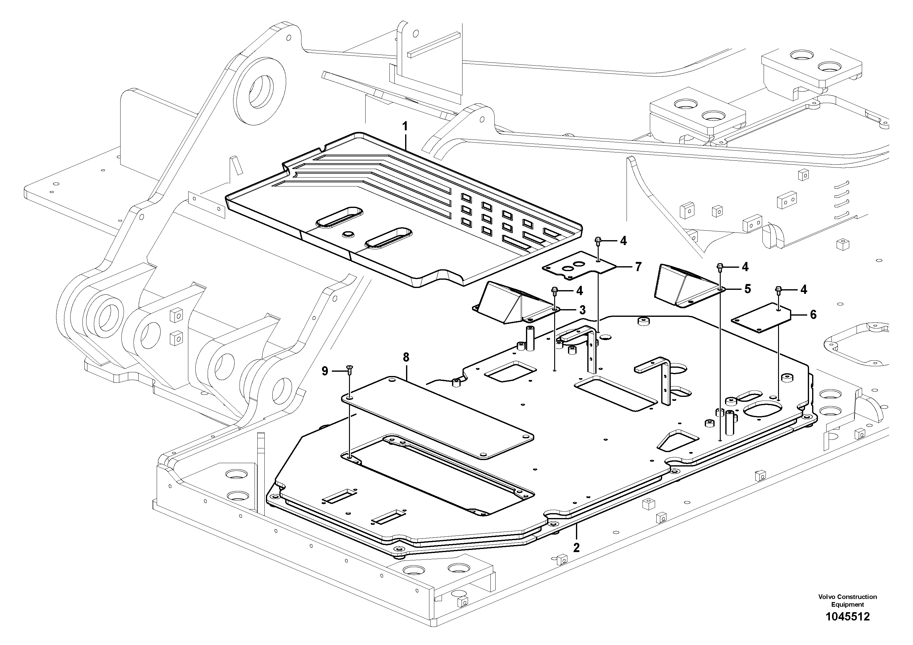 Схема запчастей Volvo FB2800C - 73613 Cabin floor 