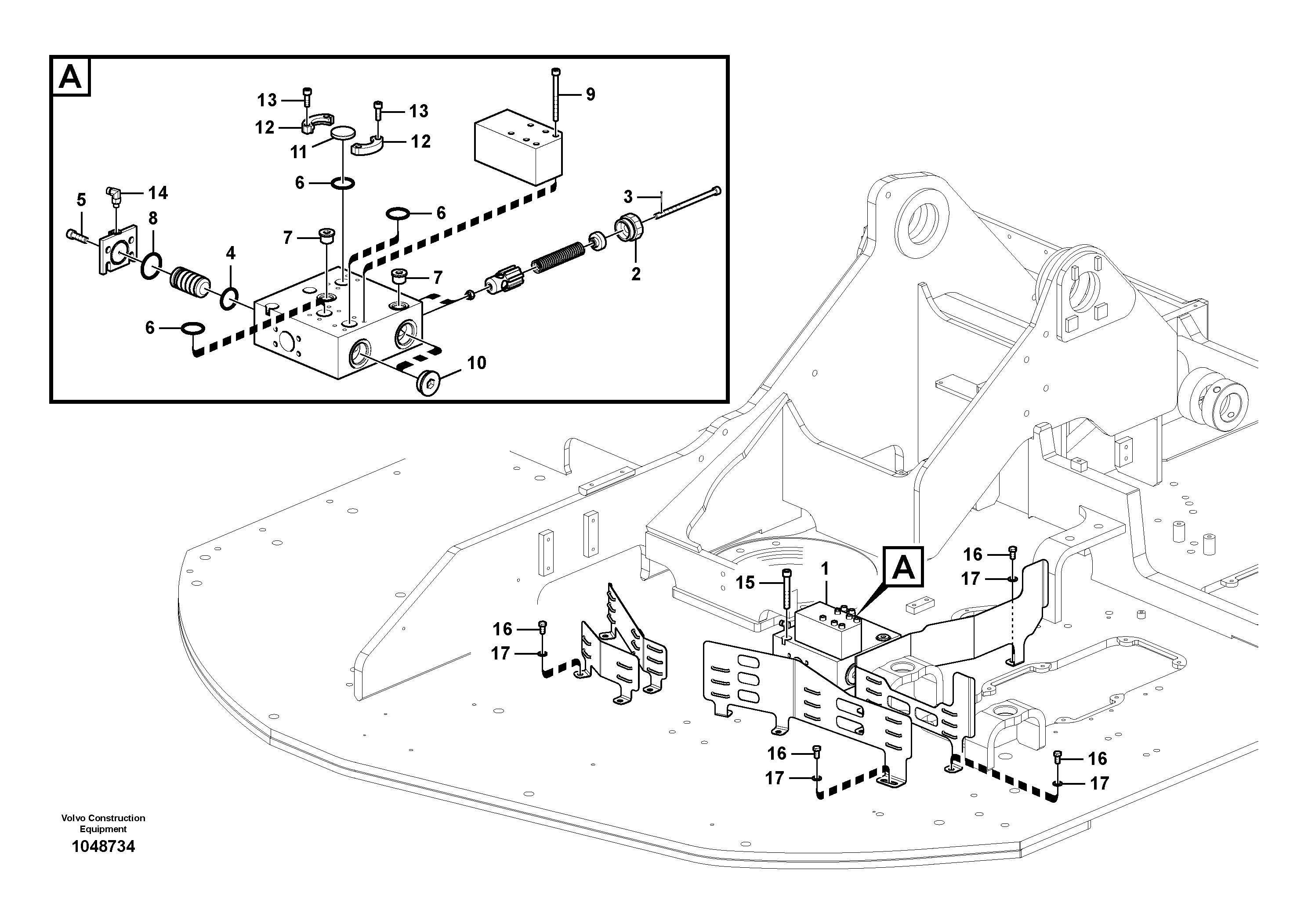 Схема запчастей Volvo FB2800C - 70167 Manifold valve 