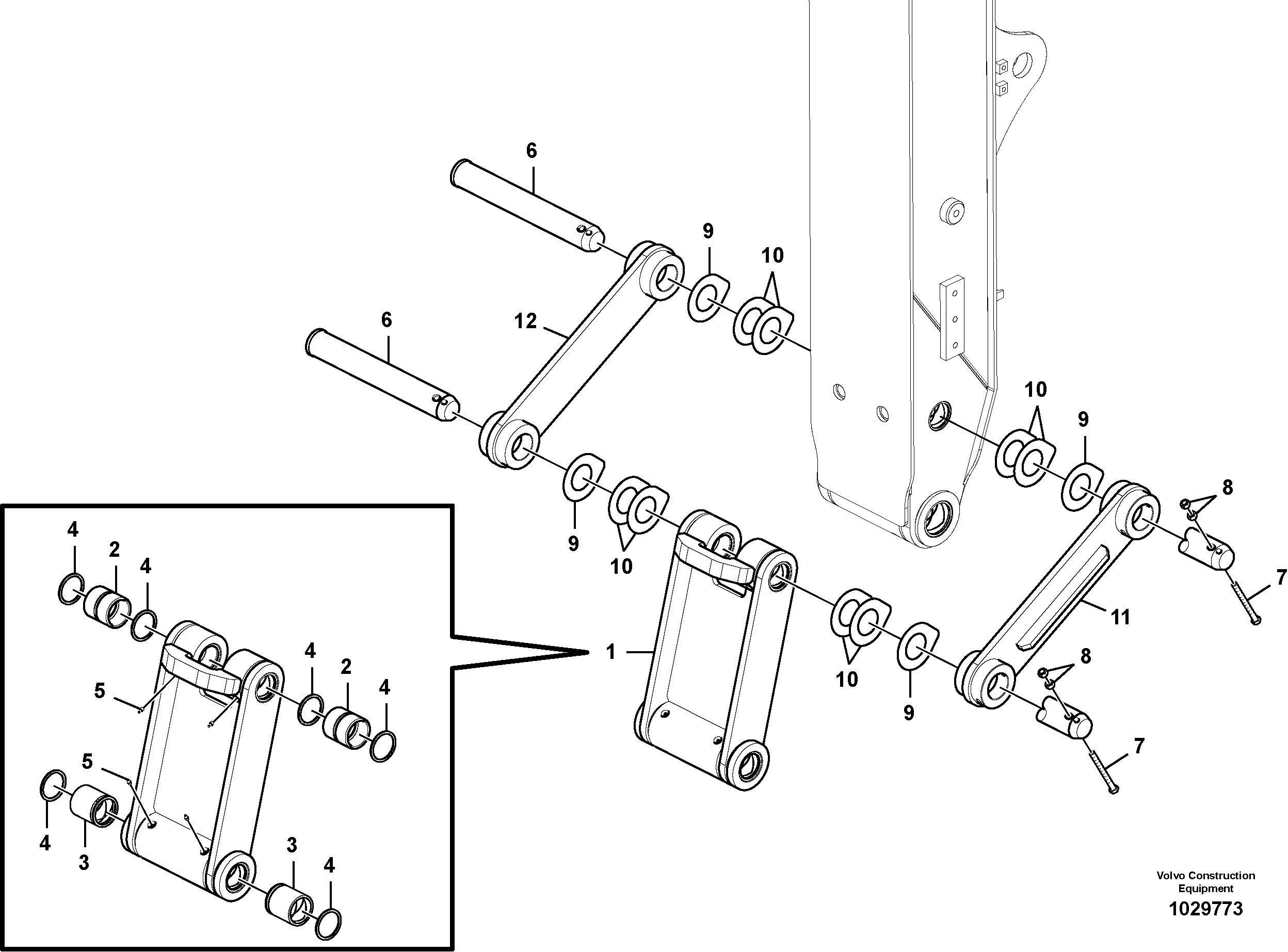 Схема запчастей Volvo FB2800C - 98862 Links to connecting rod 