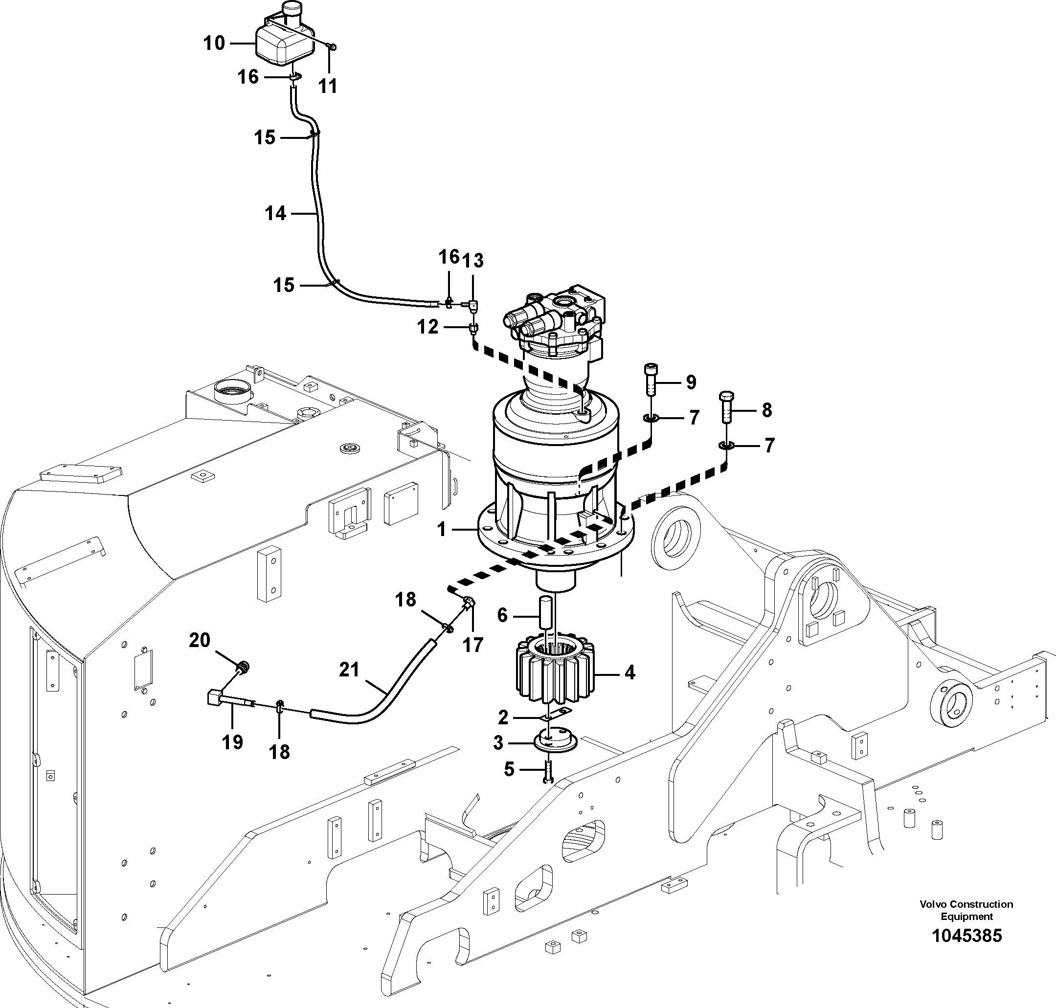 Схема запчастей Volvo FBR2800C - 85220 Swing motor with mounting parts 