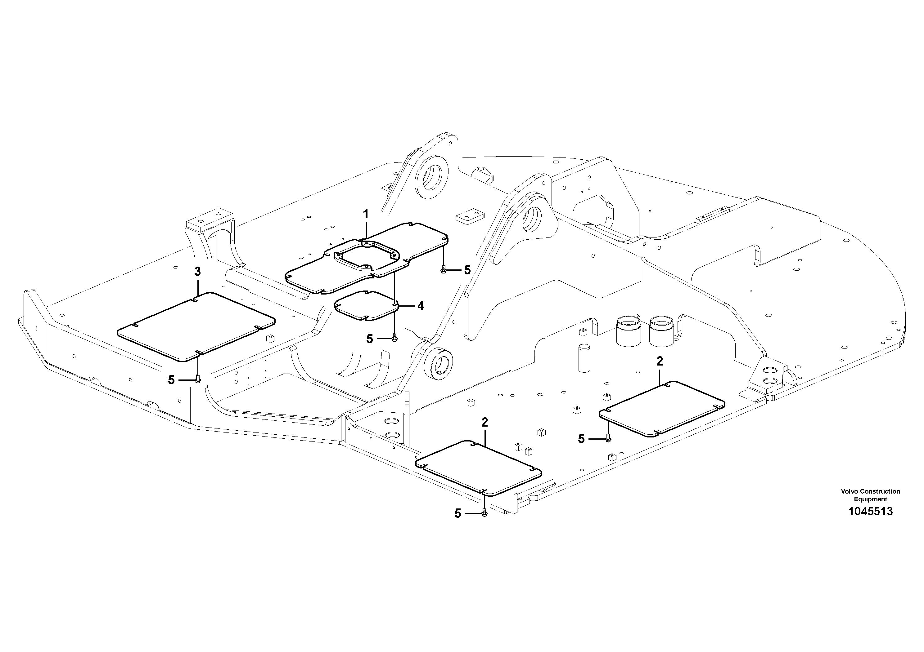 Схема запчастей Volvo FBR2800C - 67804 Hatches under engine, hydr.pumps, cooler, m.valve and fuel tank 