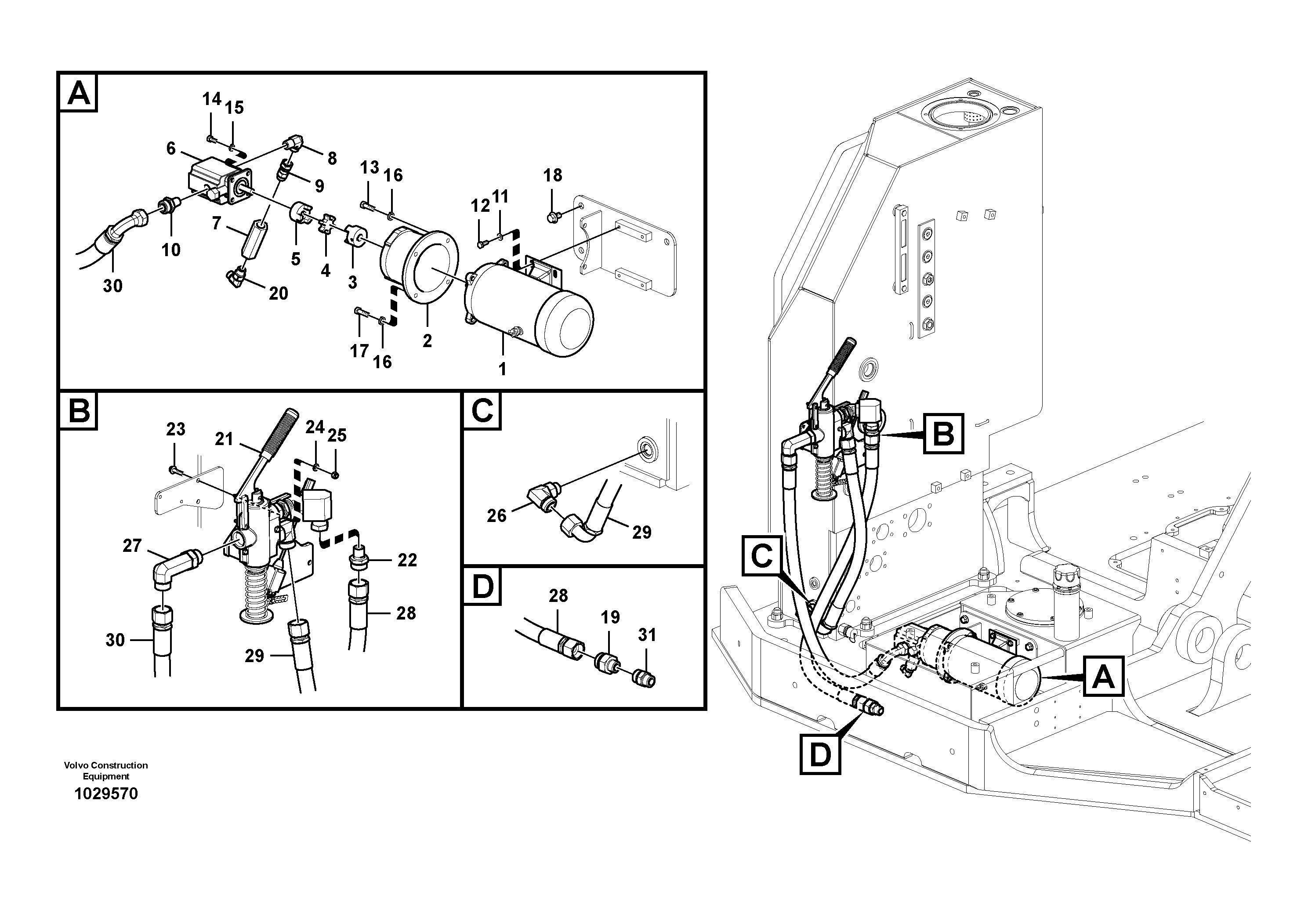 Схема запчастей Volvo FBR2800C - 76245 Hydraulic system, oil filler pump 