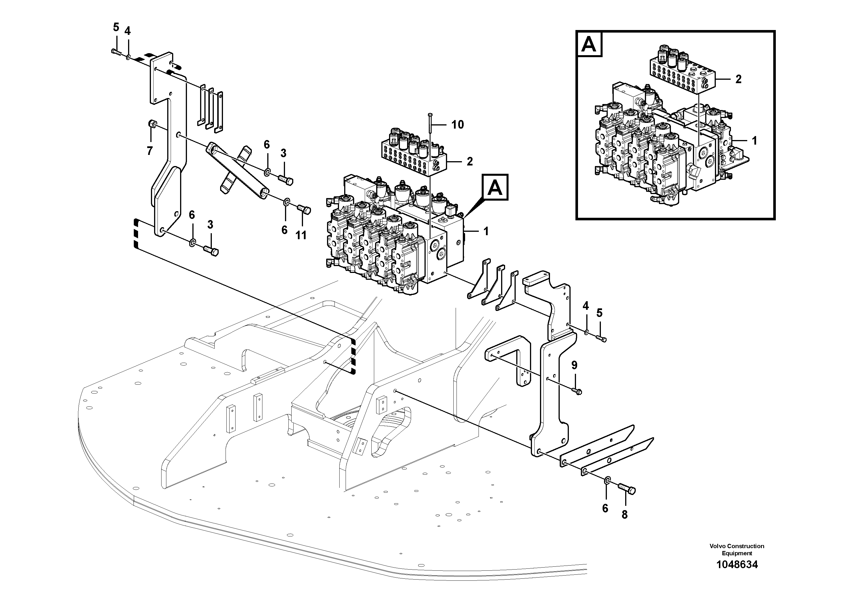 Схема запчастей Volvo FBR2800C - 68596 Control valve with fitting parts 