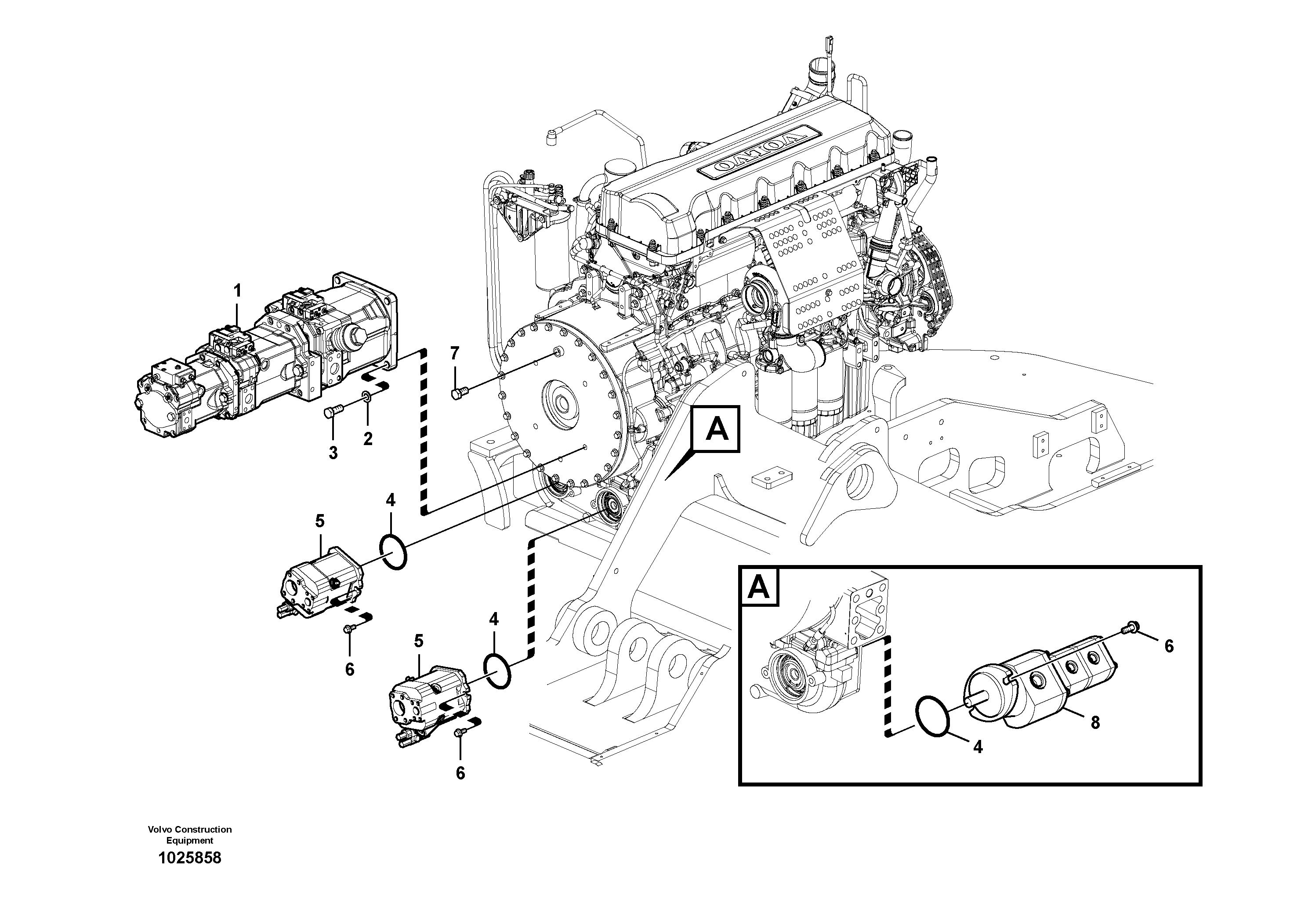 Схема запчастей Volvo FBR2800C - 71234 Pump installation 