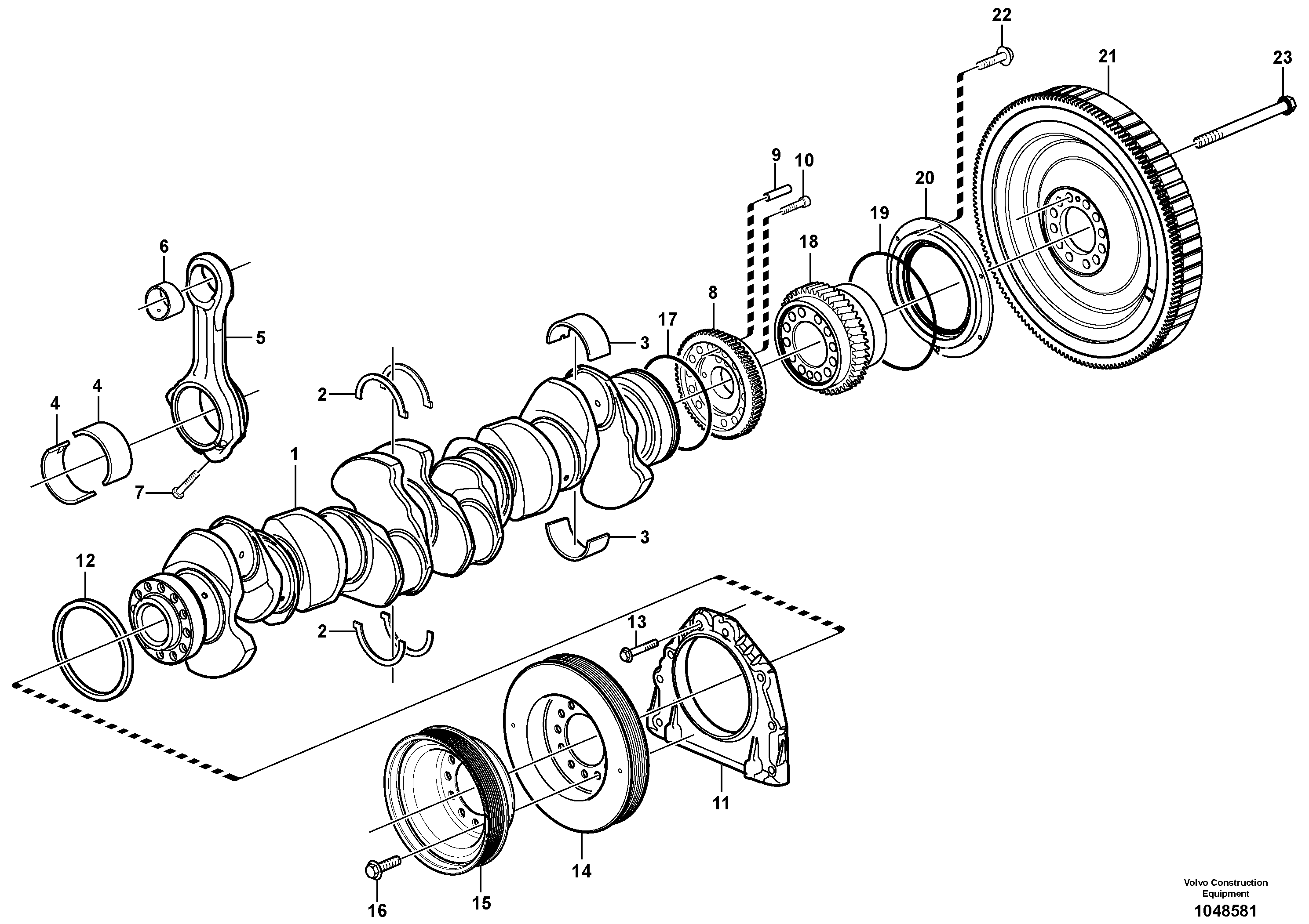 Схема запчастей Volvo FBR2800C - 96838 Crankshaft and related parts 