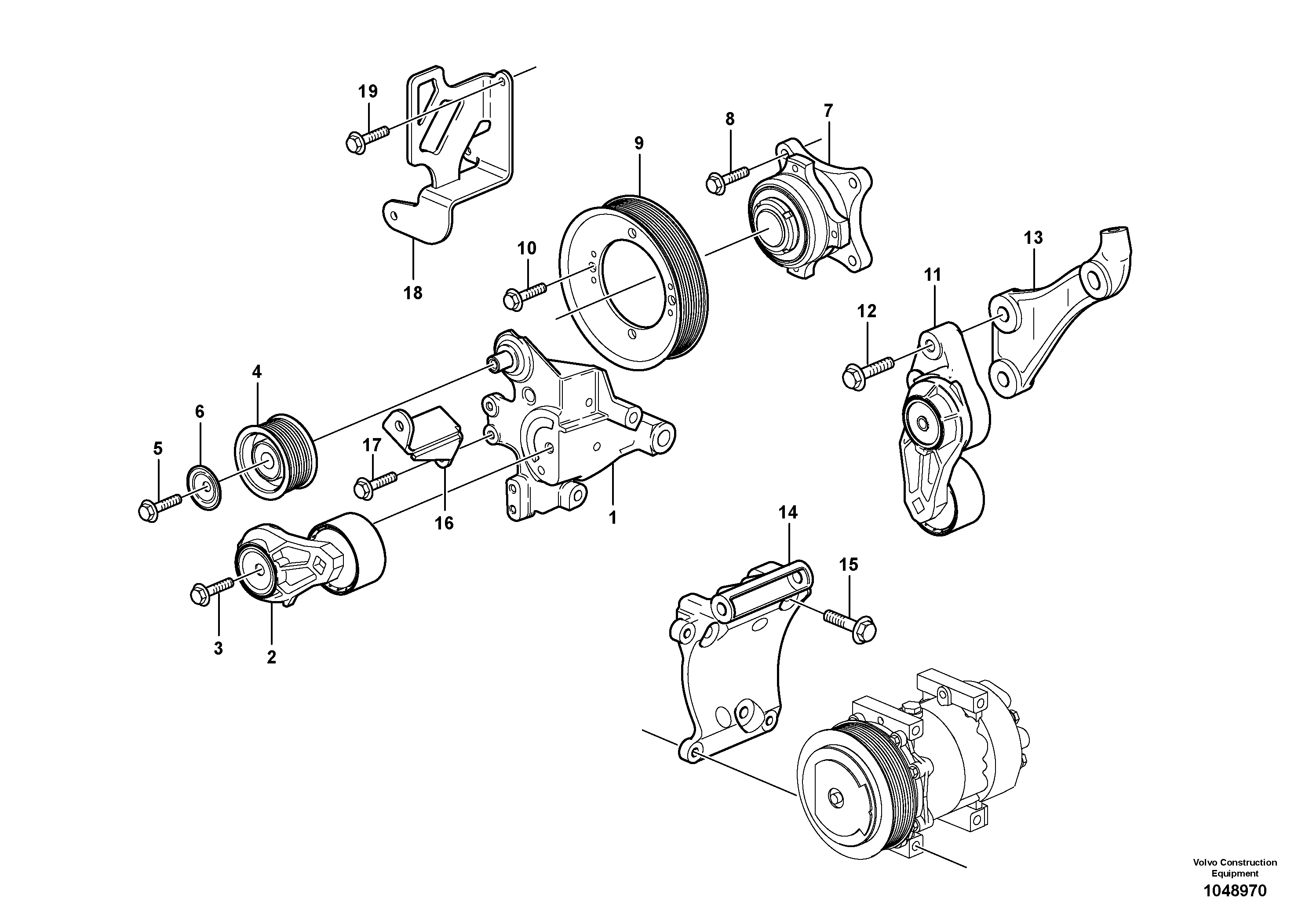 Схема запчастей Volvo FBR2800C - 72043 Belt transmission 