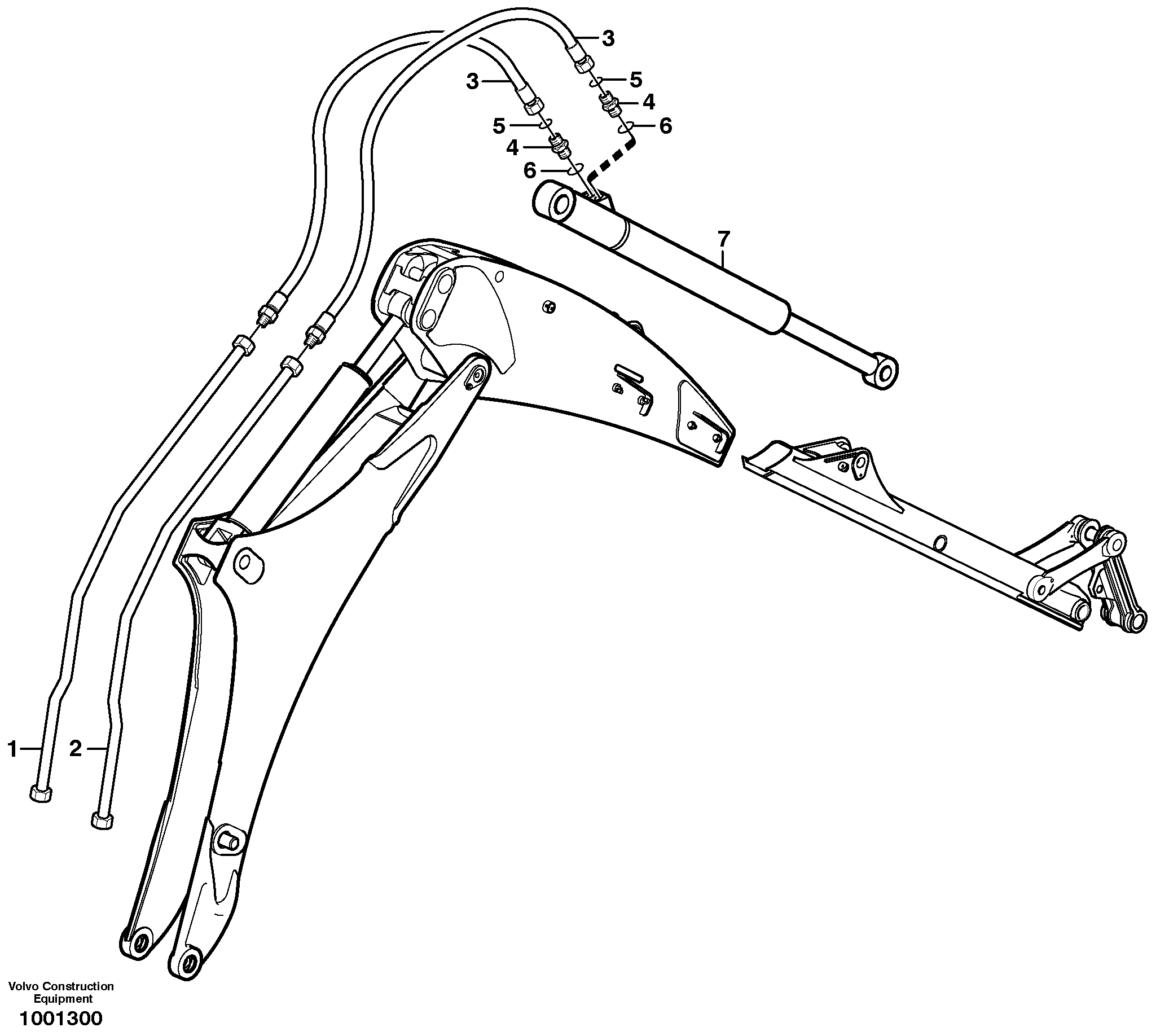 Схема запчастей Volvo BL70 - 41749 Hydraulic system extendible dipper arm BL70