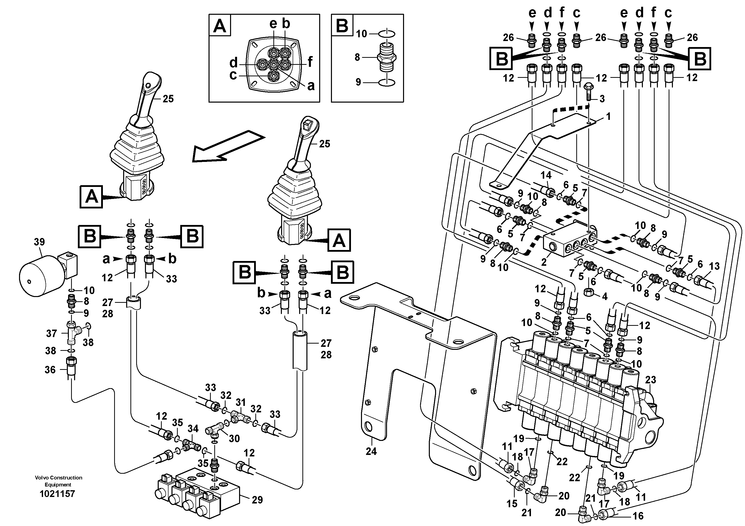 Схема запчастей Volvo BL70 - 106573 Excavator Controls SAE/ISO BL70