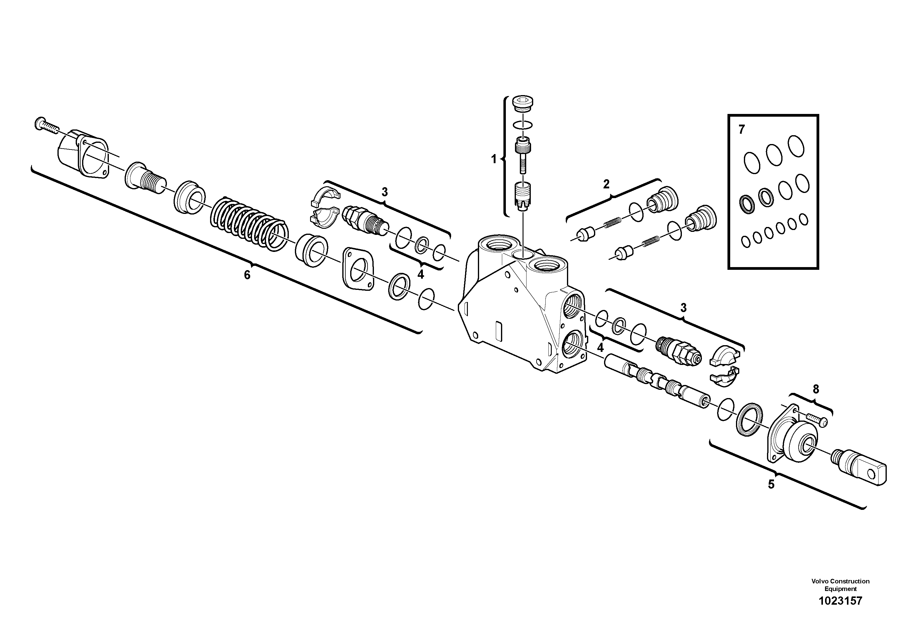 Схема запчастей Volvo BL70 - 40505 Valve section BL70