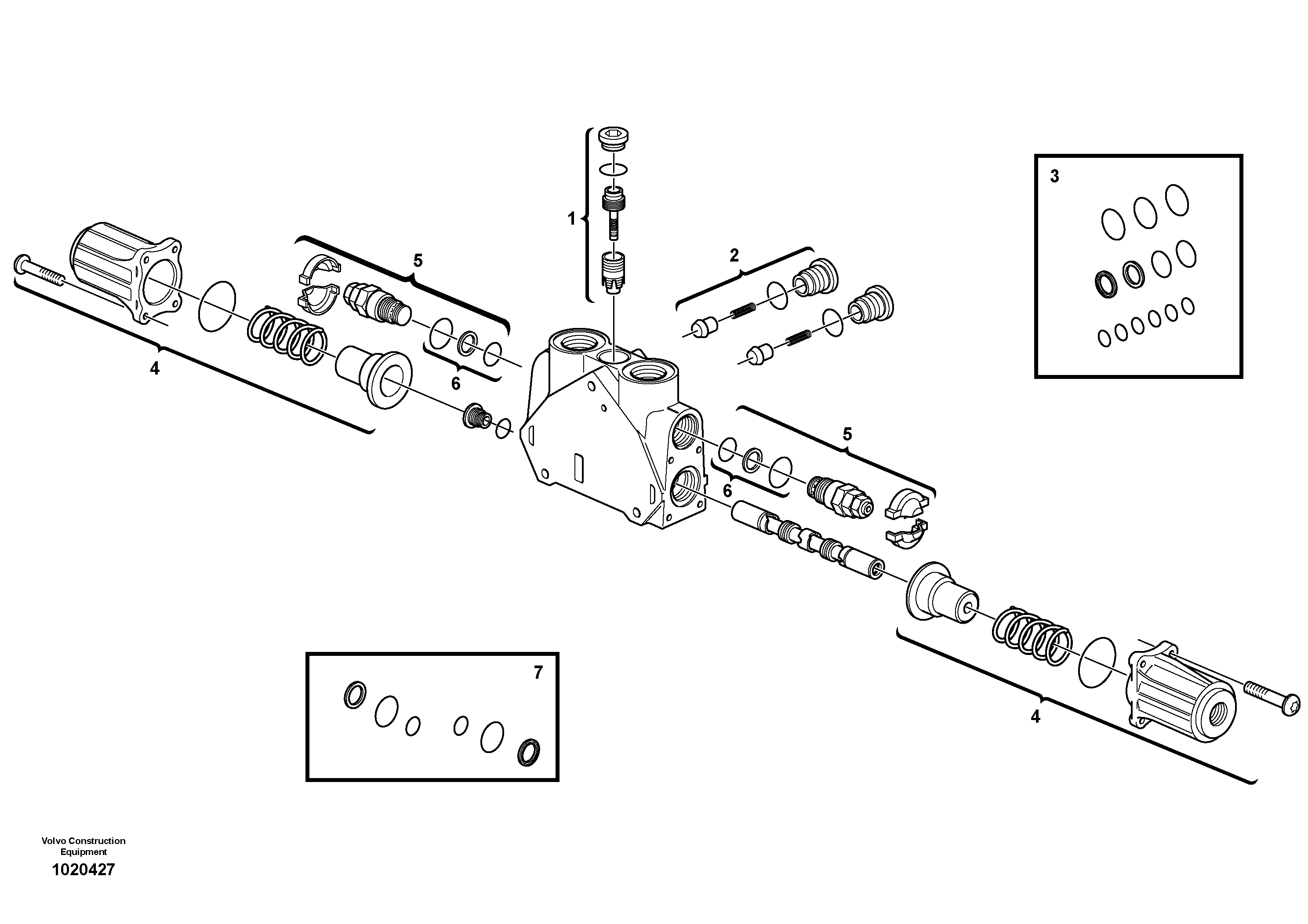 Схема запчастей Volvo BL70 - 40506 Valve section BL70