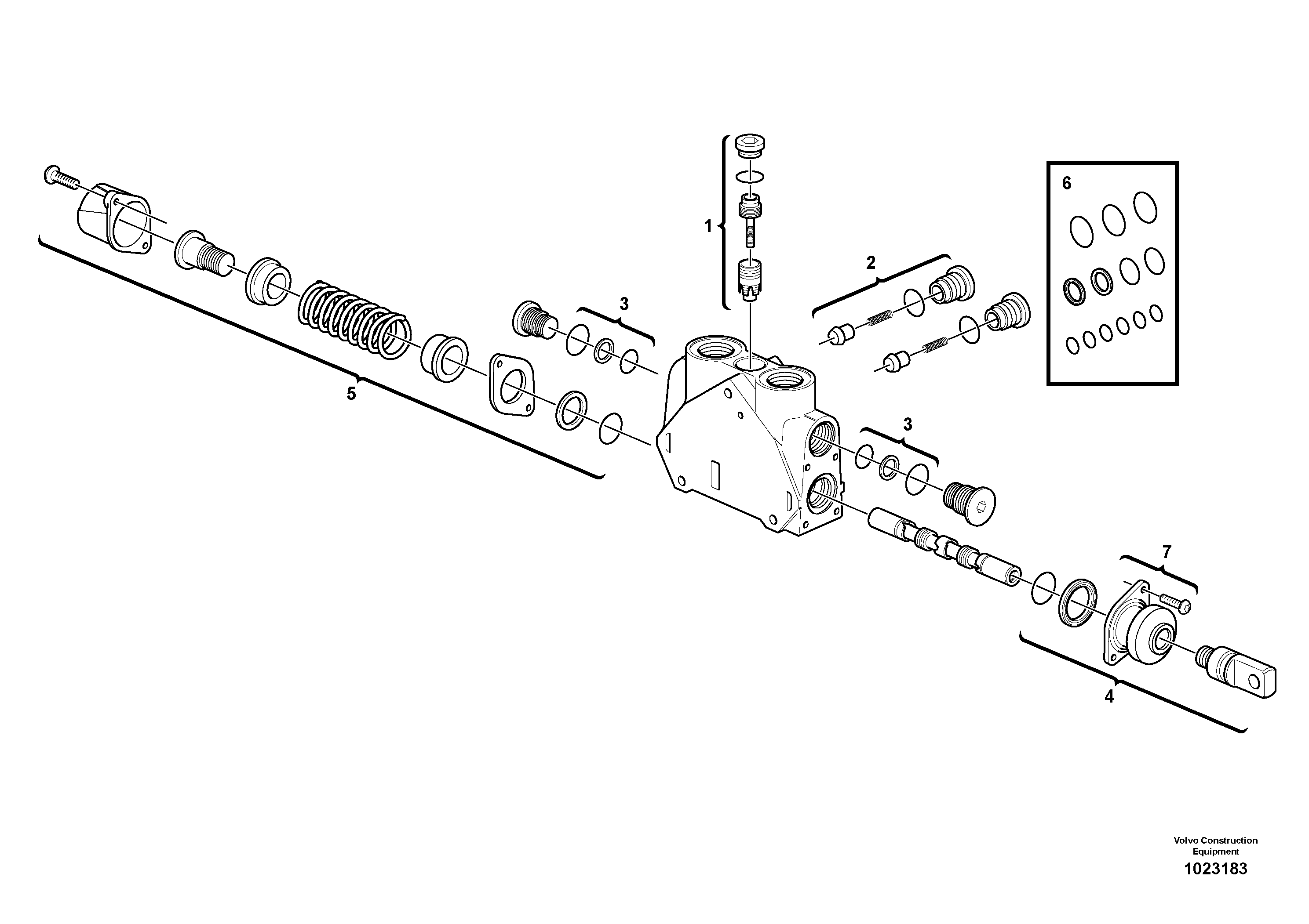 Схема запчастей Volvo BL70 - 40508 Valve section BL70