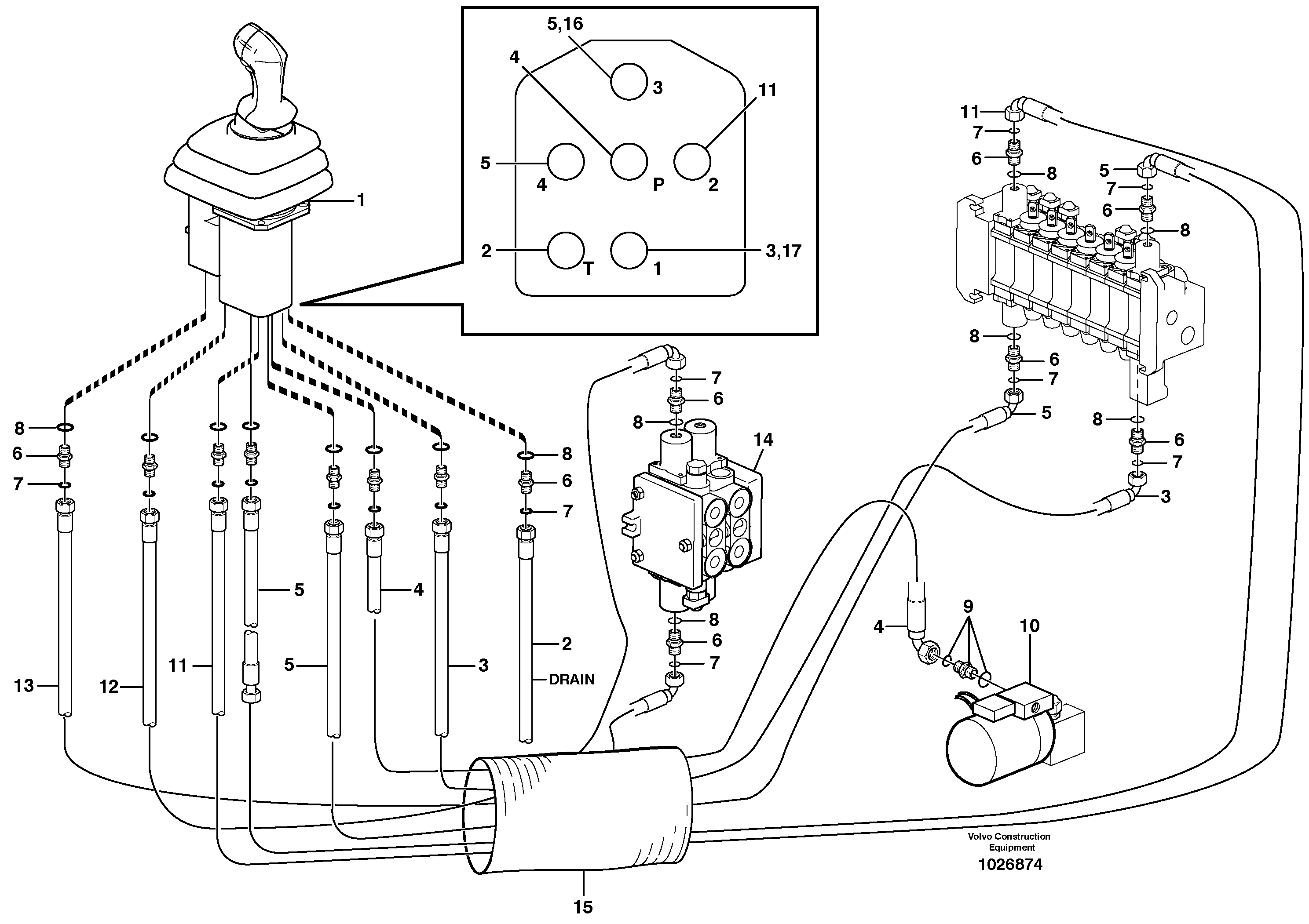 Схема запчастей Volvo BL70 - 61035 Loader controls BL70