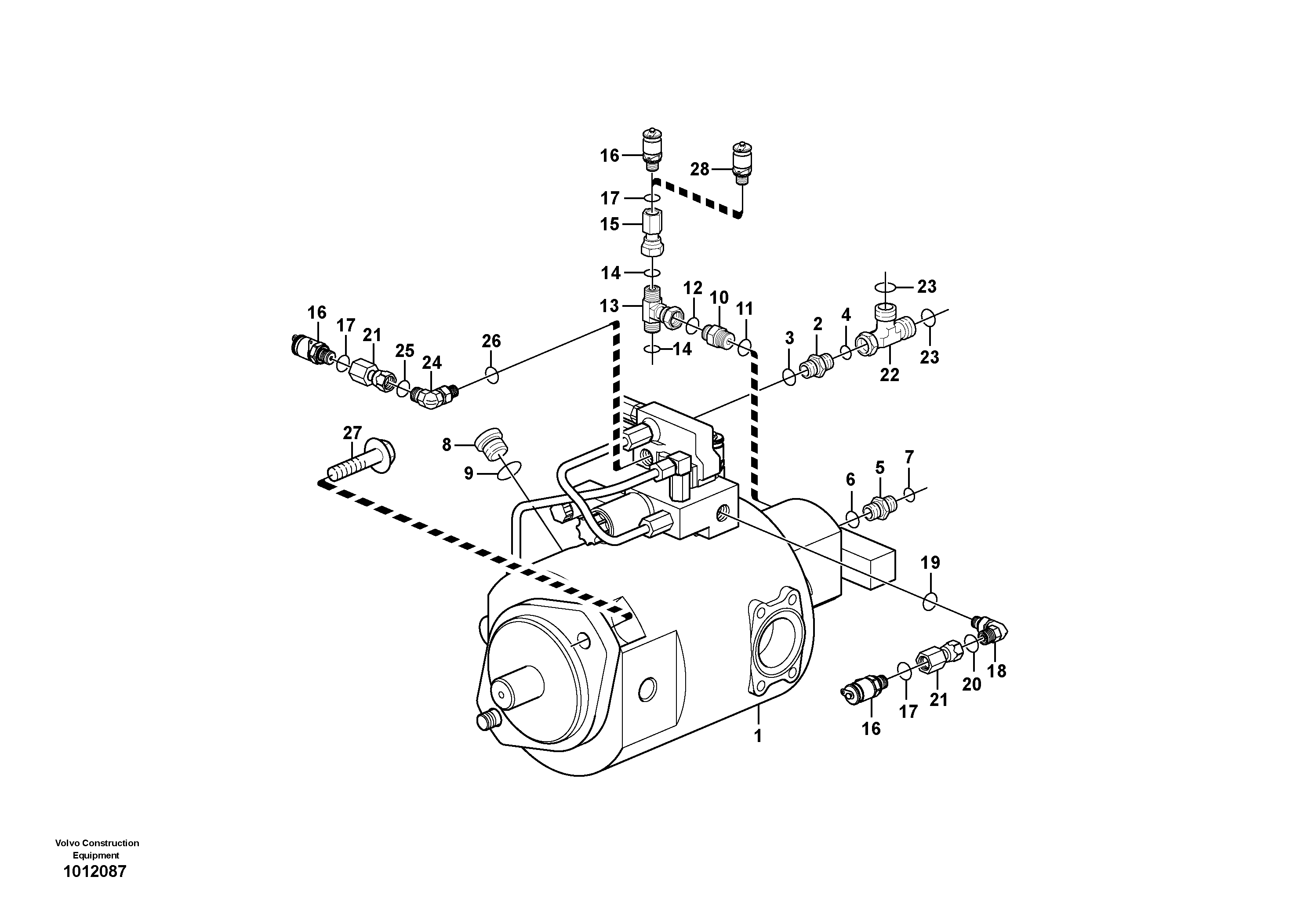 Схема запчастей Volvo BL70 - 40516 Hydraulic pump with fitting parts BL70