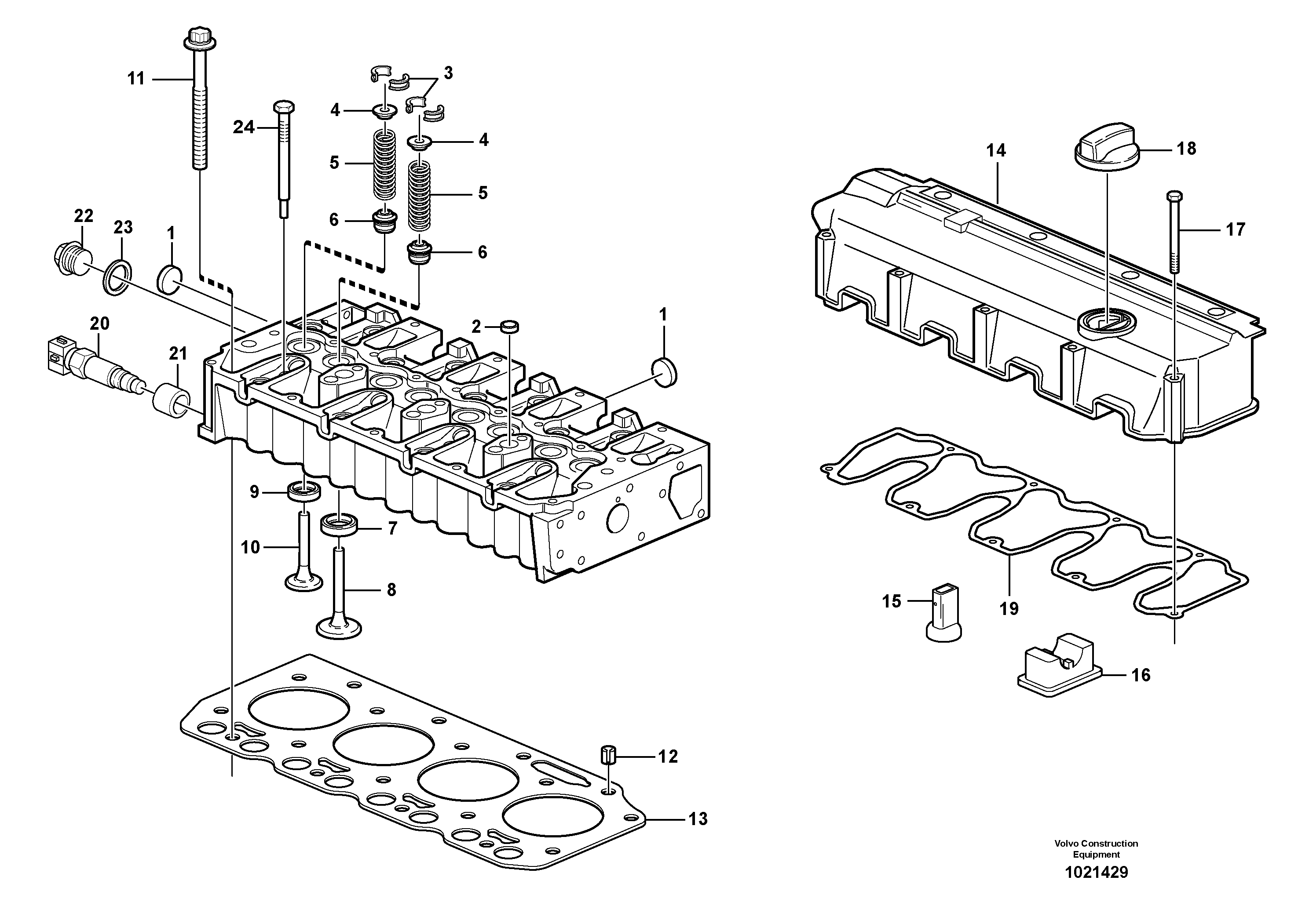 Схема запчастей Volvo BL70 - 36920 Головка блока цилиндров BL70