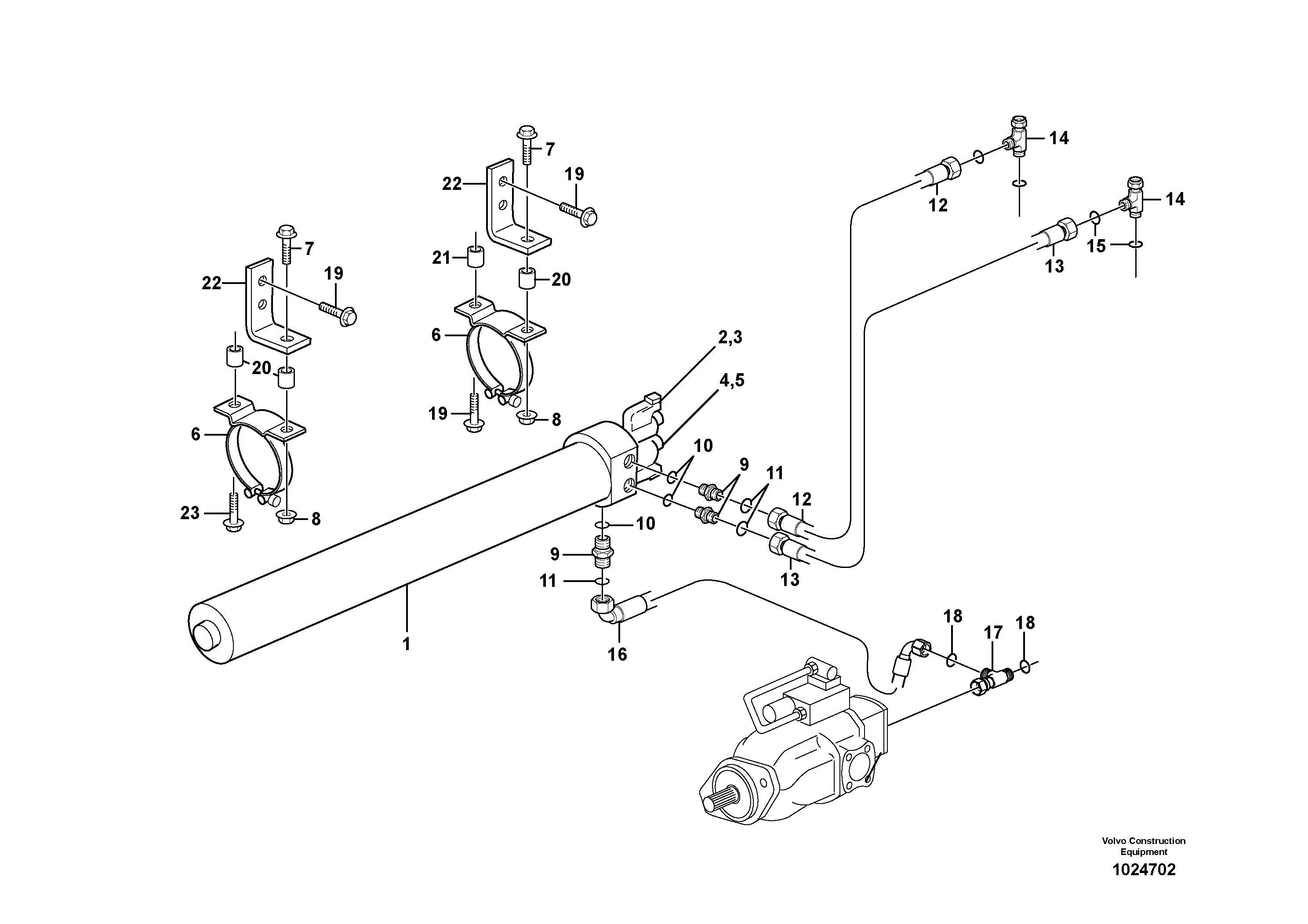 Схема запчастей Volvo BL70 - 104970 Boom suspension system BL70