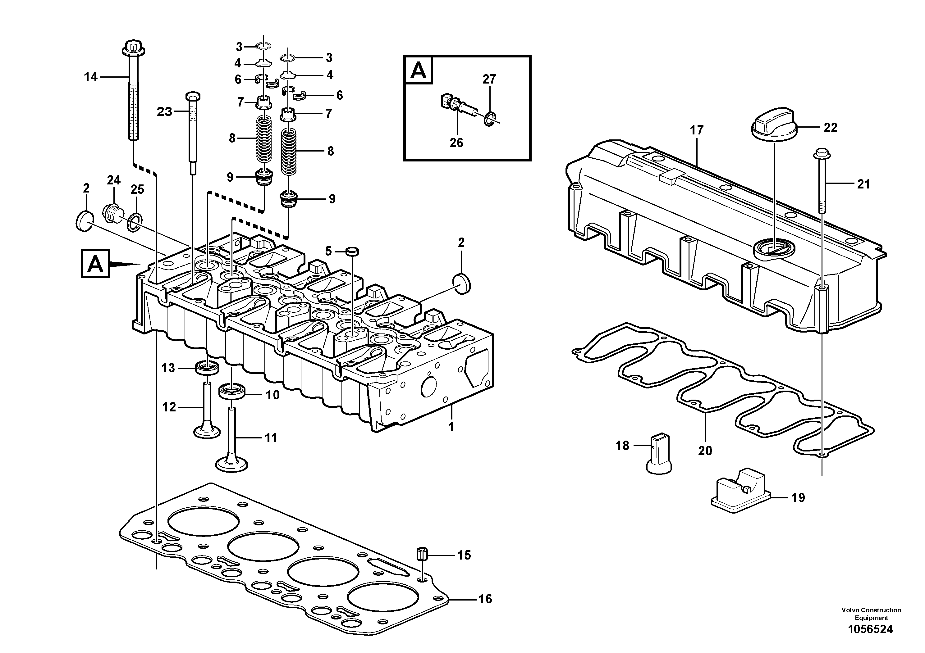 Схема запчастей Volvo BL70 - 95838 Головка блока цилиндров BL70