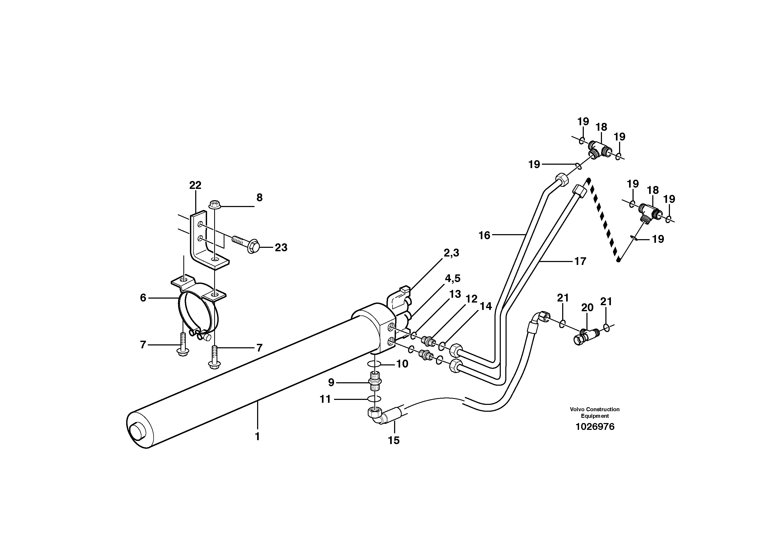 Схема запчастей Volvo BL70 - 41129 Boom suspension system BL70