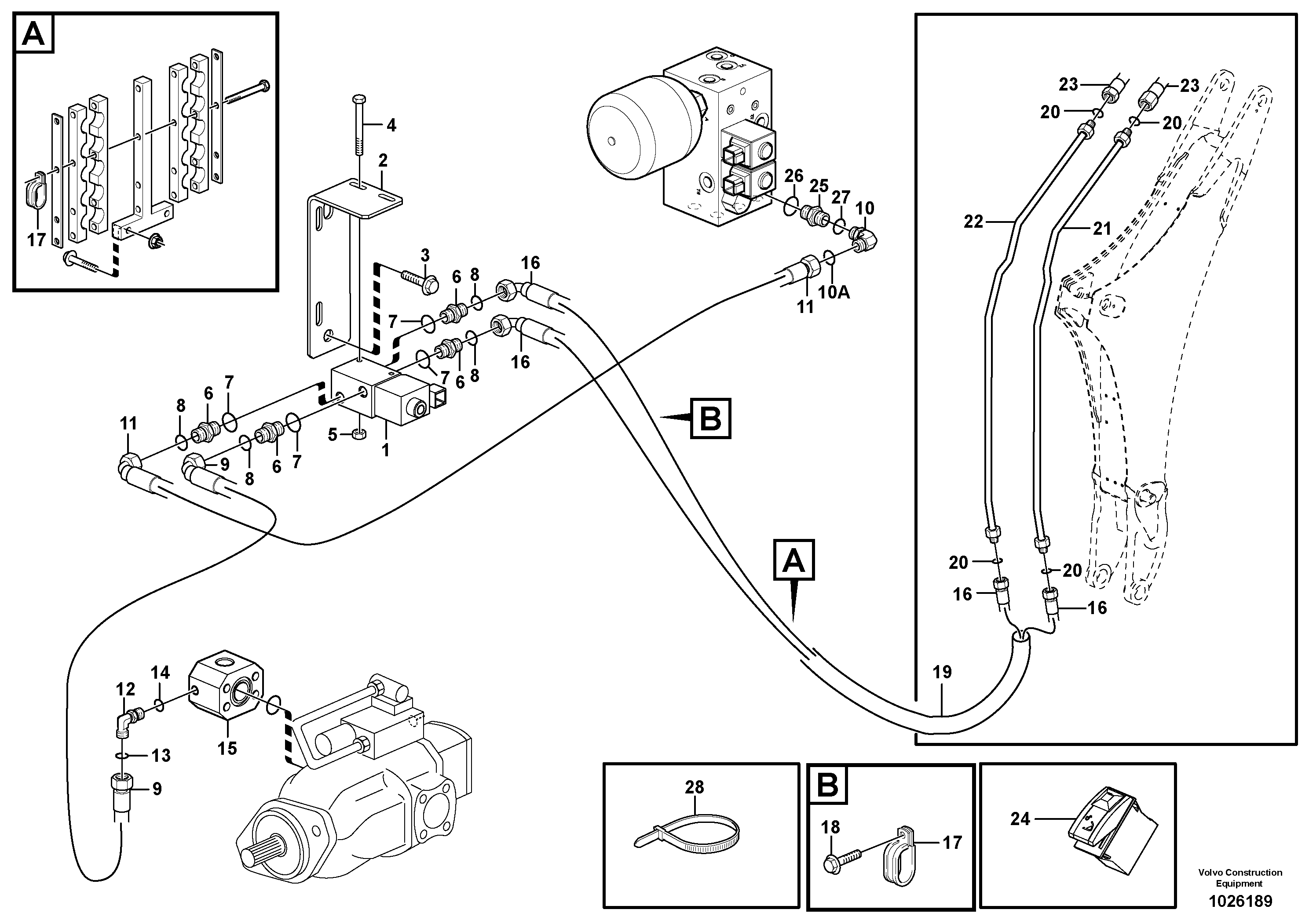 Схема запчастей Volvo BL70 - 41131 Hydraulic attachment bracket digger BL70