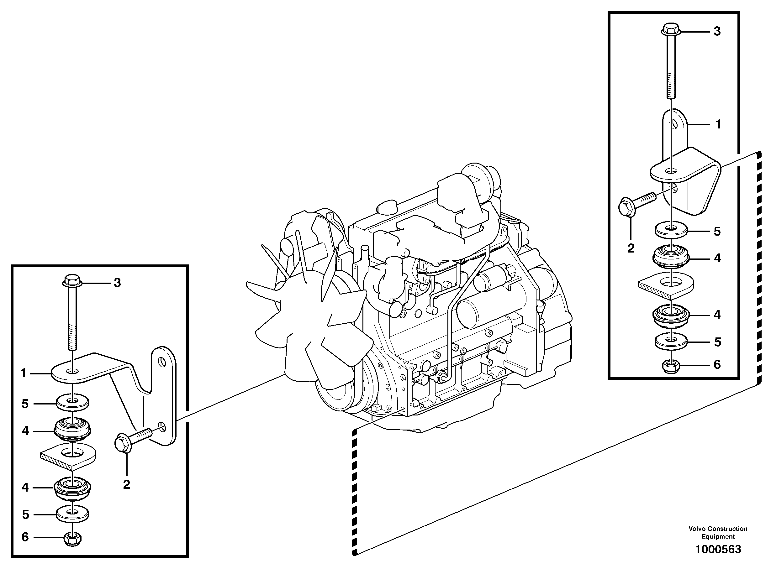 Схема запчастей Volvo BL70 - 44867 Установка двигателя BL70