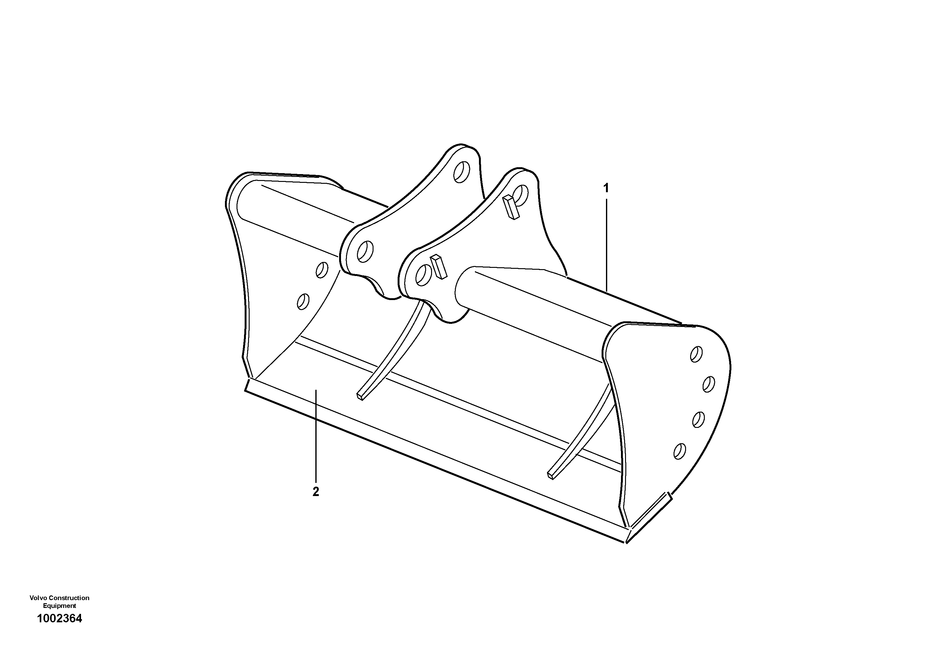 Схема запчастей Volvo BL70 - 43893 Bucket, straight lip without teeth BL70