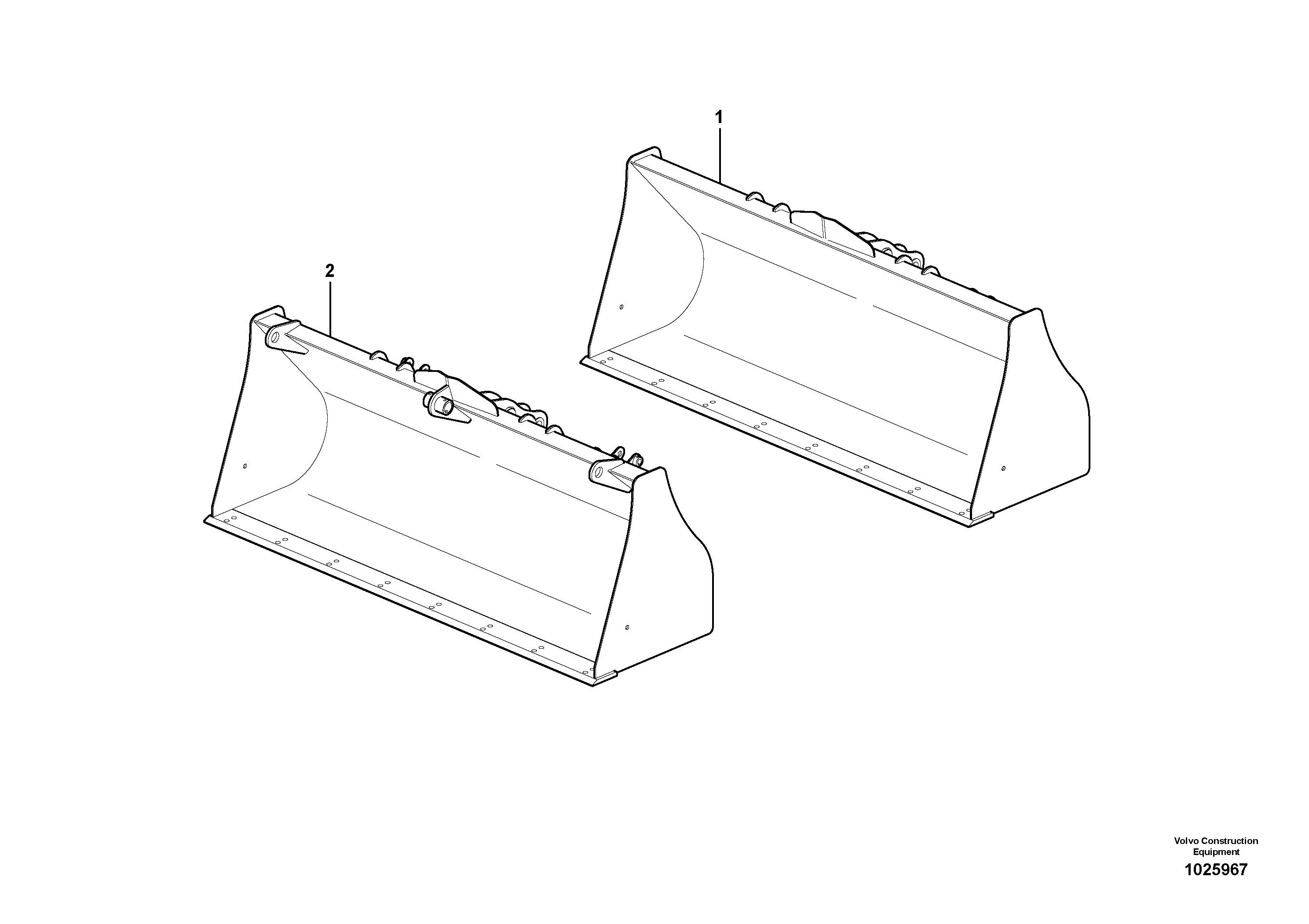 Схема запчастей Volvo BL70 - 43894 Bucket, straight lip without teeth BL70