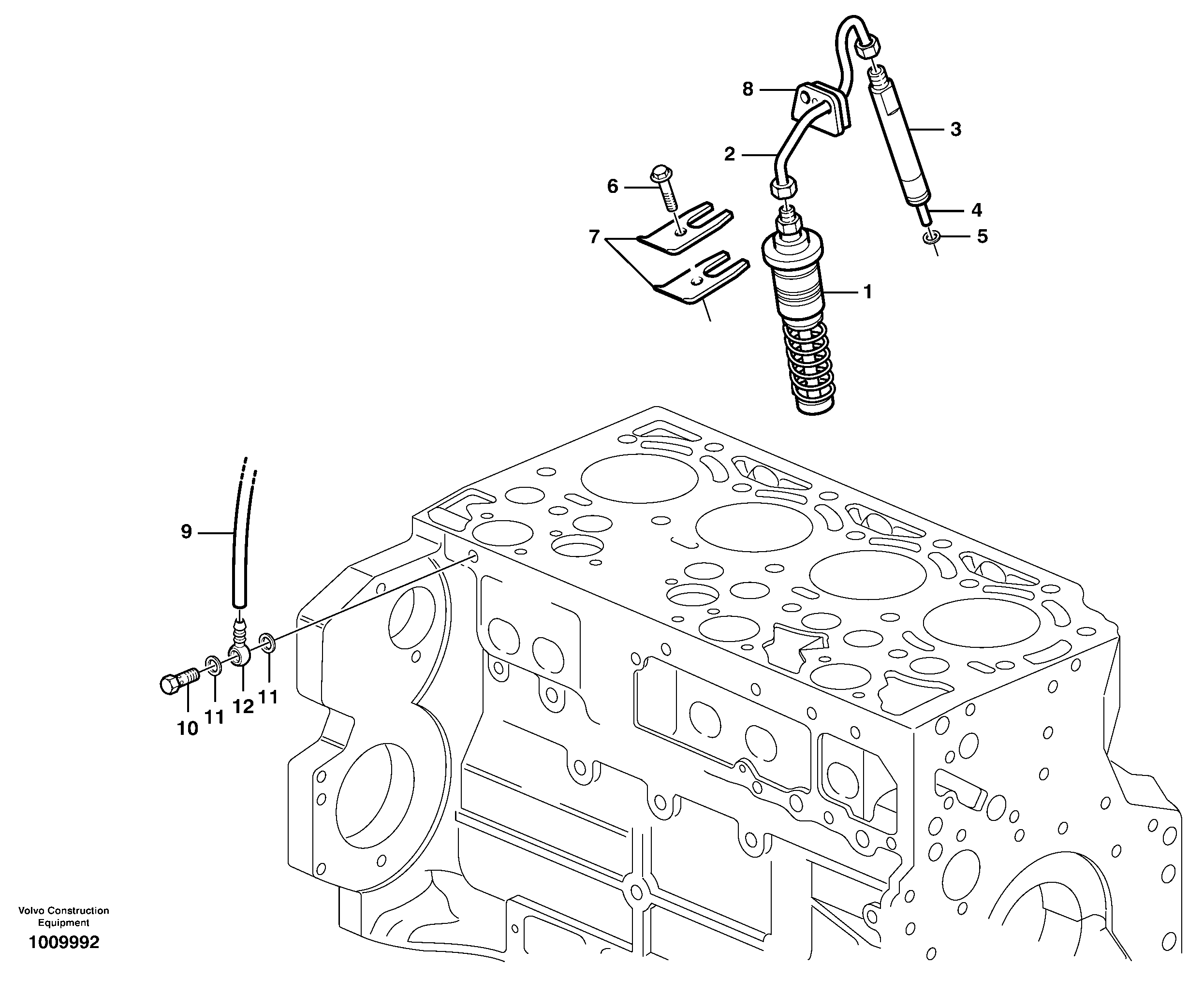 Схема запчастей Volvo BL70 - 6001 Fuel lines and injectors BL70