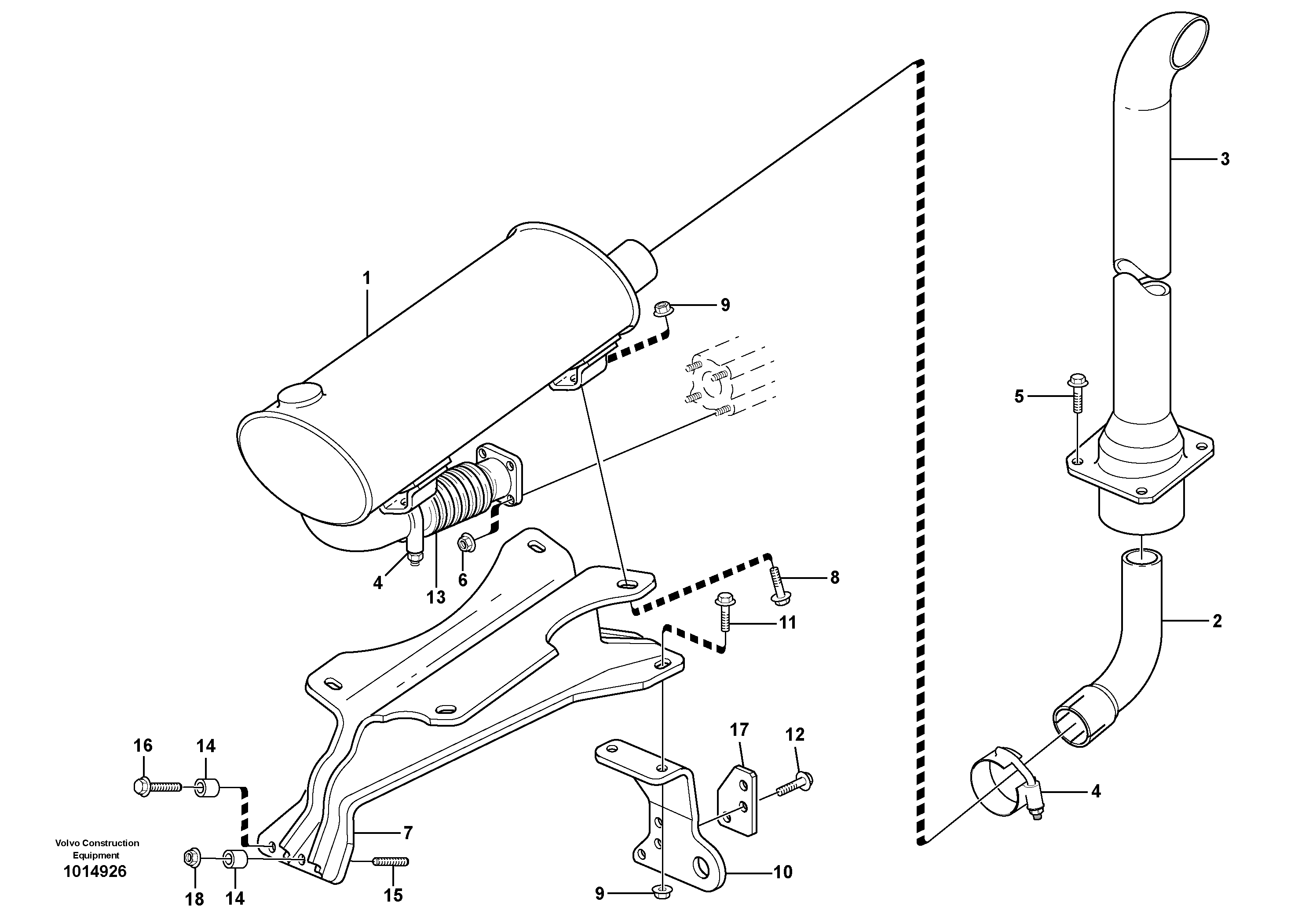 Схема запчастей Volvo BL70 - 41190 Exhaust system, silencer BL70