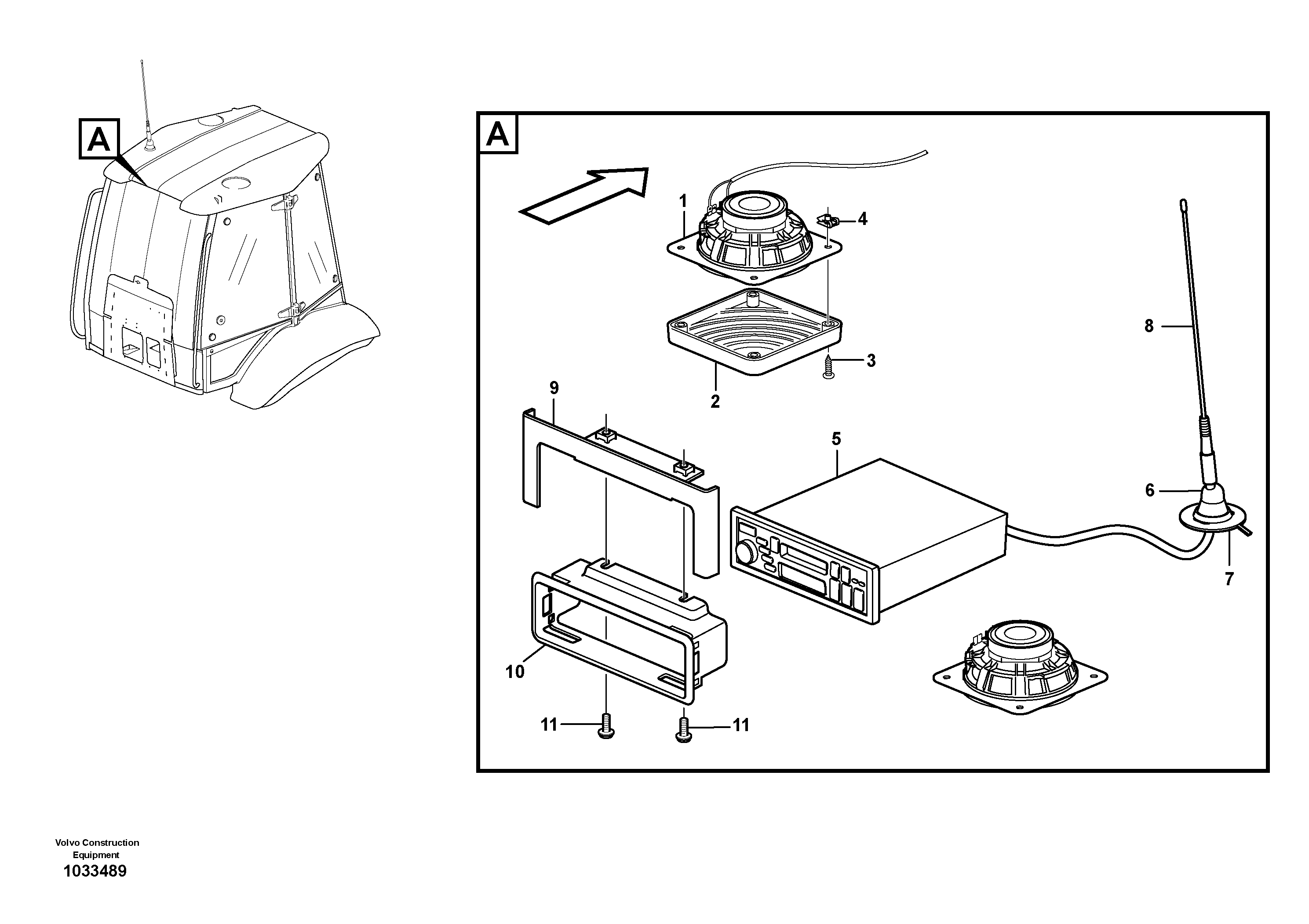 Схема запчастей Volvo BL70 - 7921 Radio bracket BL70 S/N 11489 -