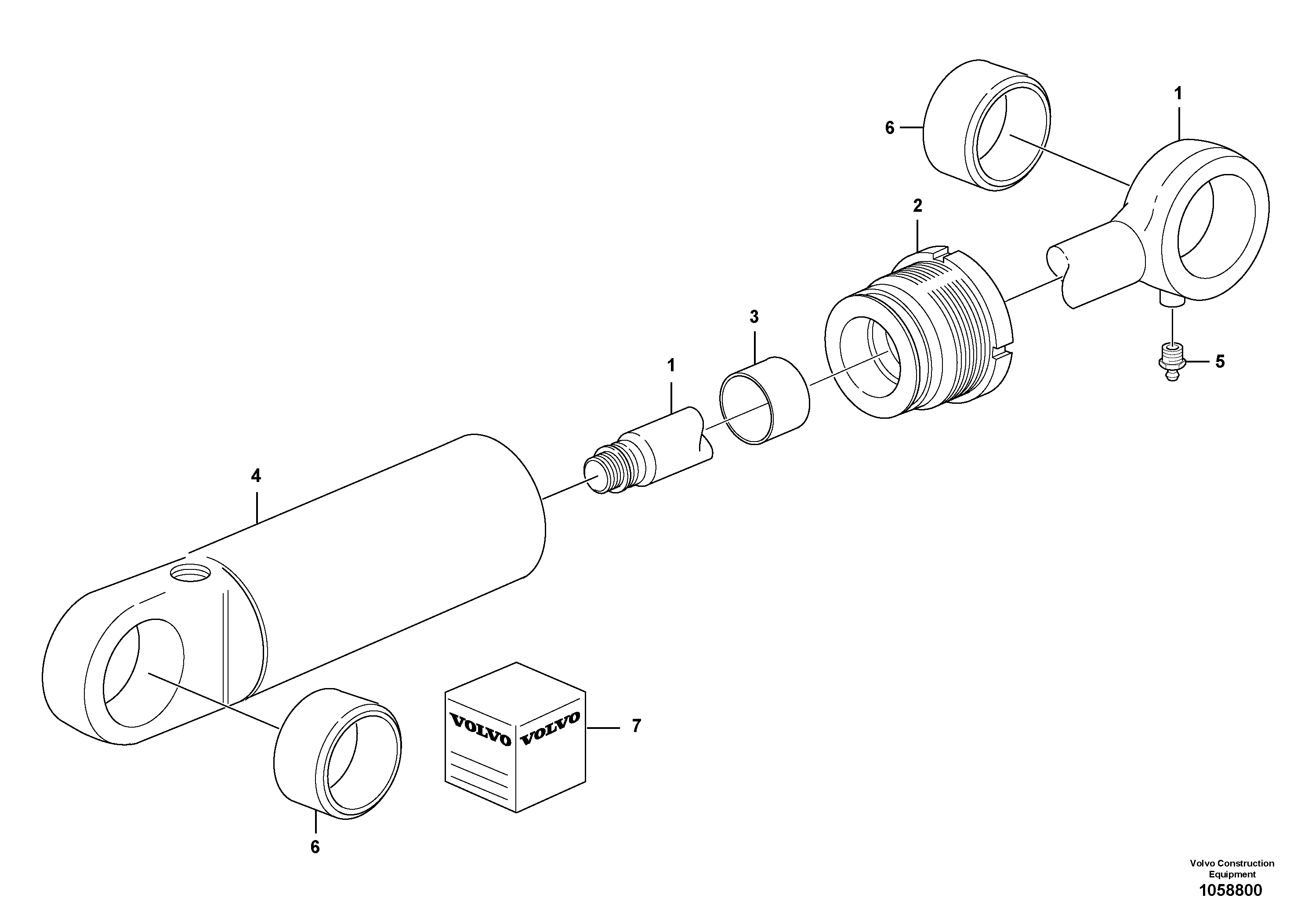 Схема запчастей Volvo BL70 - 102509 Гидроцилиндр BL70 S/N 11489 -