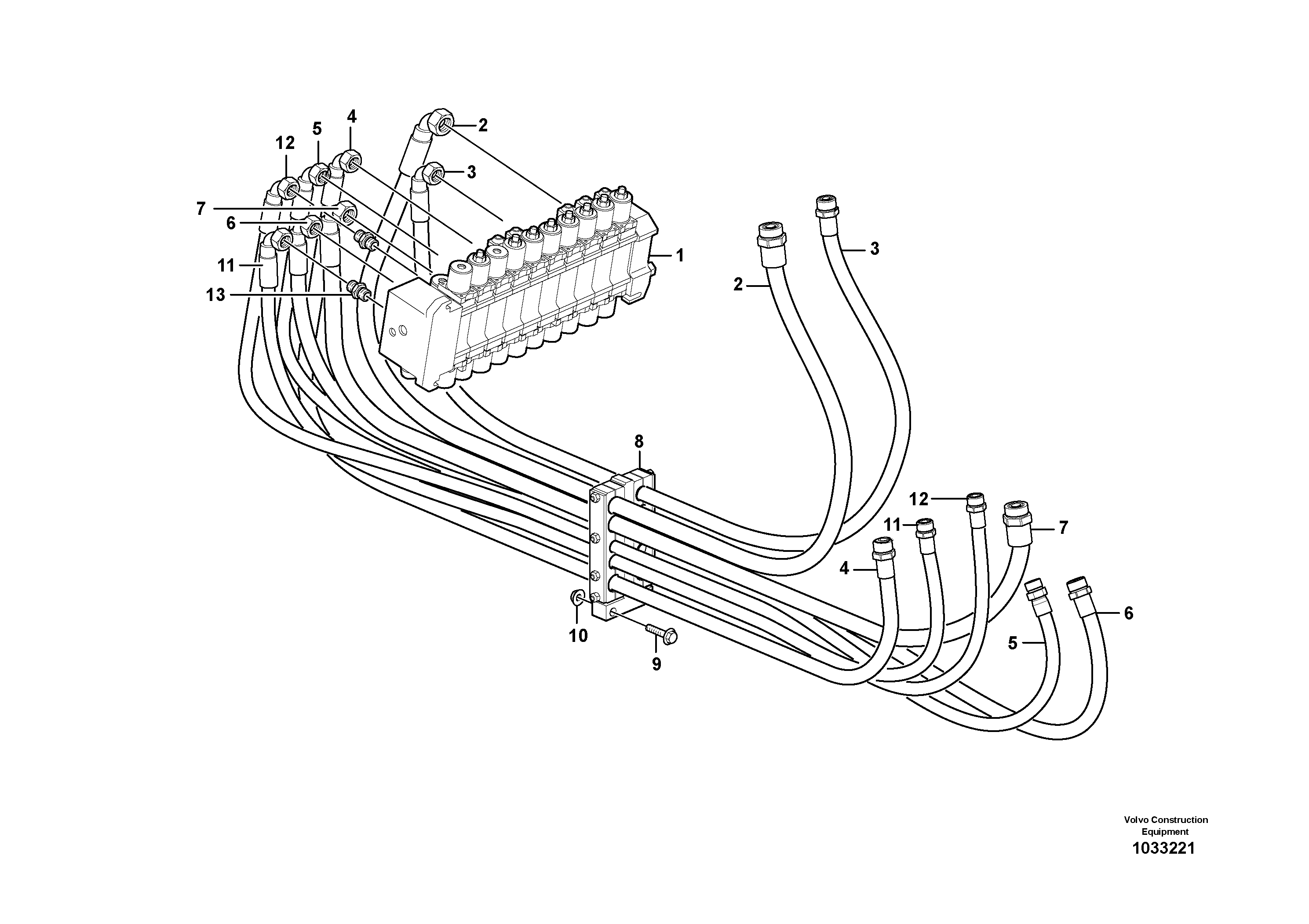 Схема запчастей Volvo BL70 - 44577 Hydraulic system, excavator BL70 S/N 11489 -