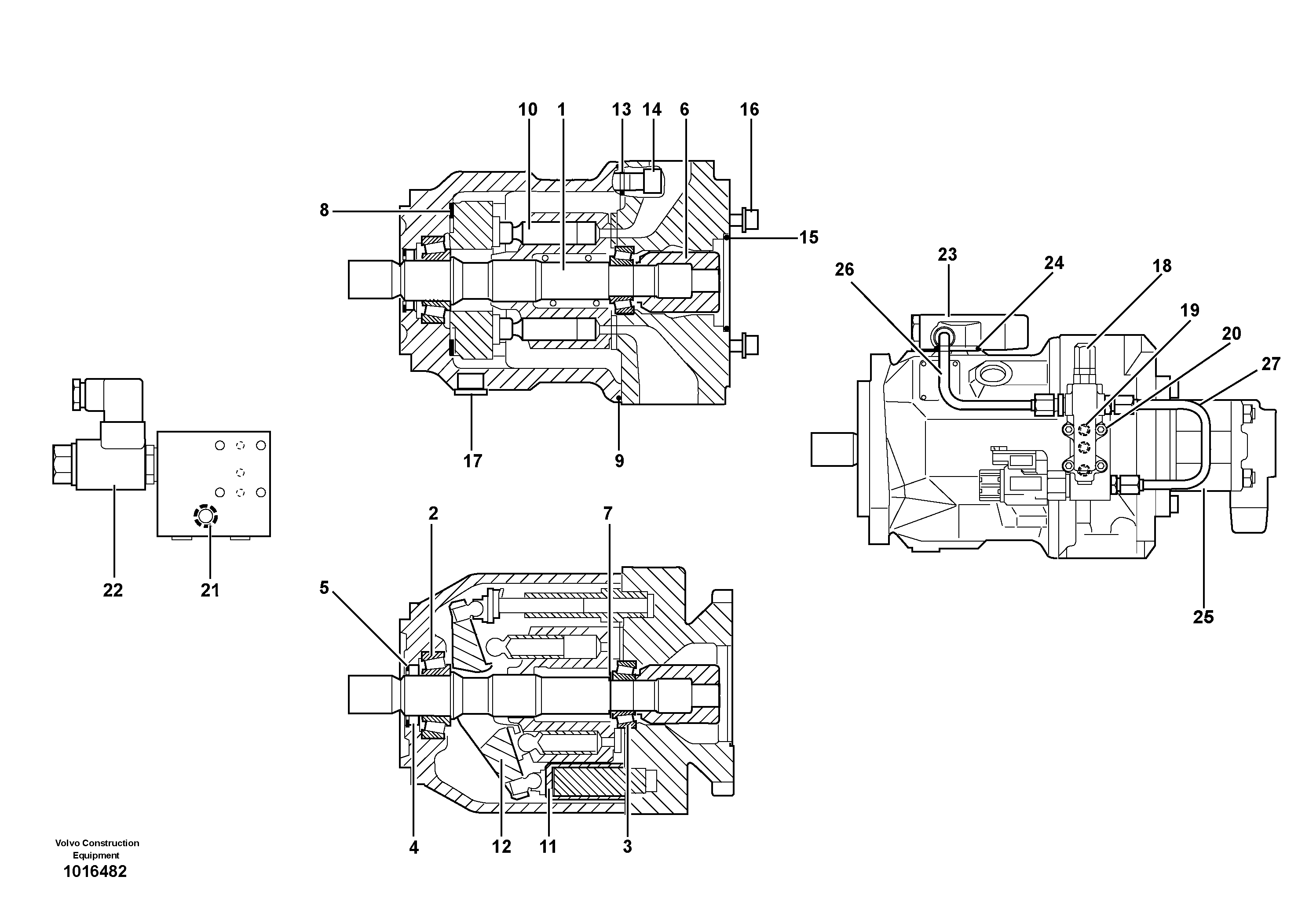 Схема запчастей Volvo BL70 - 101380 Гидронасос (основной насос) BL70 S/N 11489 -