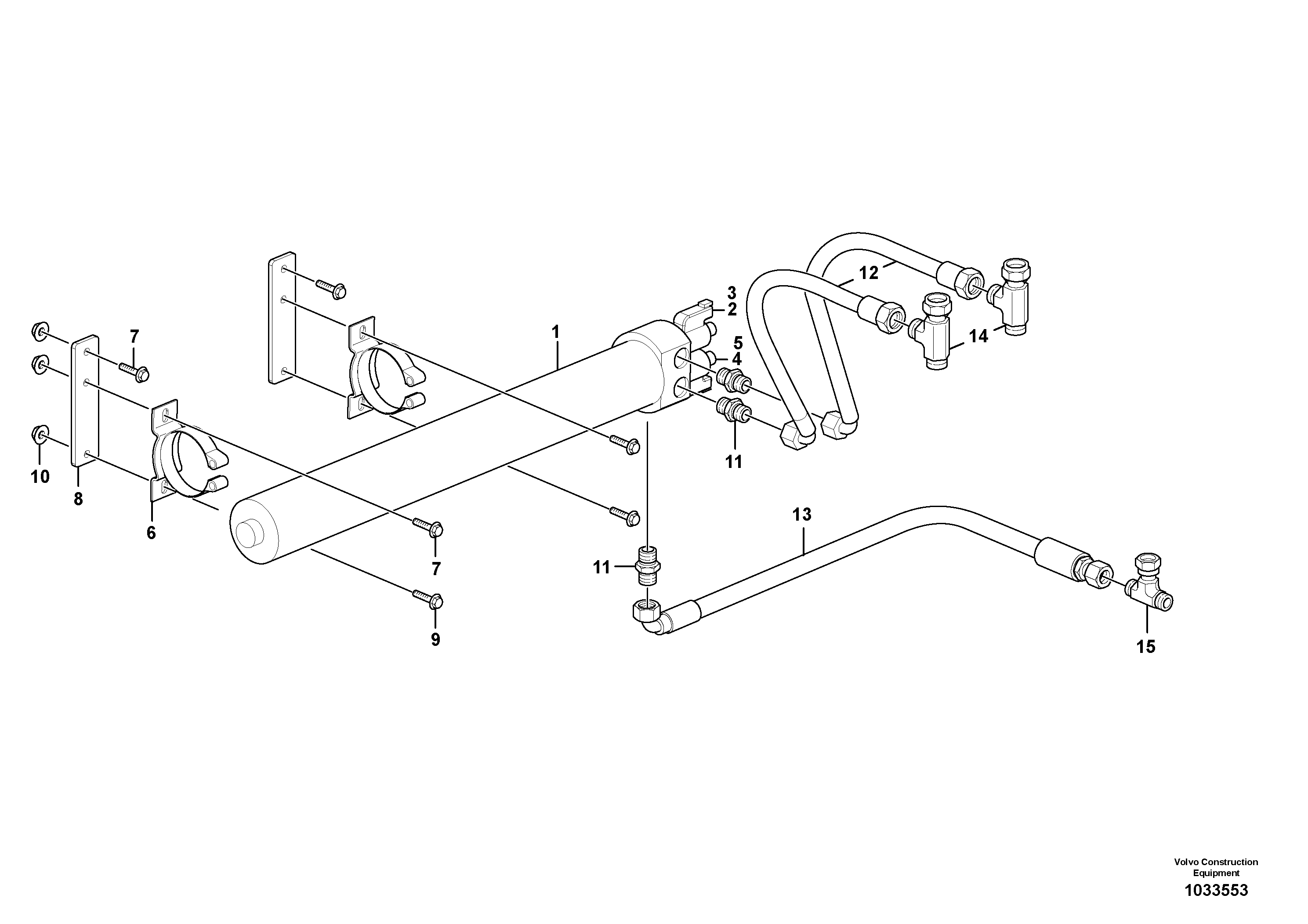 Схема запчастей Volvo BL70 - 102087 Boom suspension system BL70 S/N 11489 -