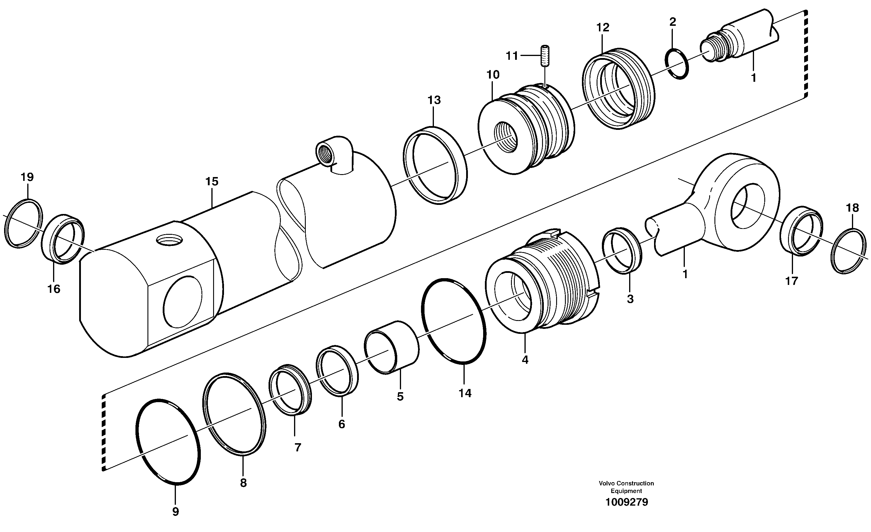 Схема запчастей Volvo BL70 - 13536 Hydraulic cylinder Tilting BL70