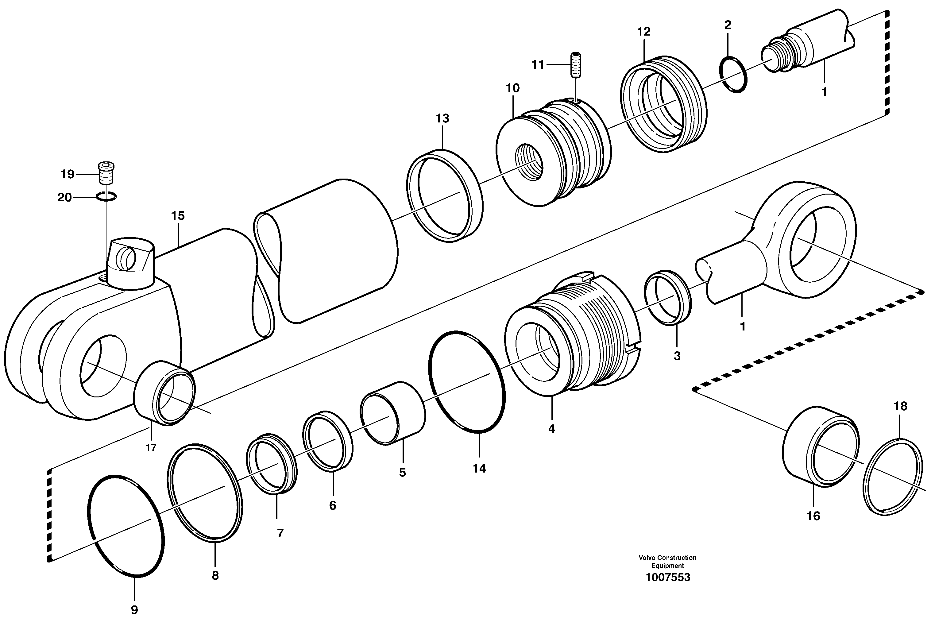 Схема запчастей Volvo BL70 - 14147 Dipper arm cylinder BL70