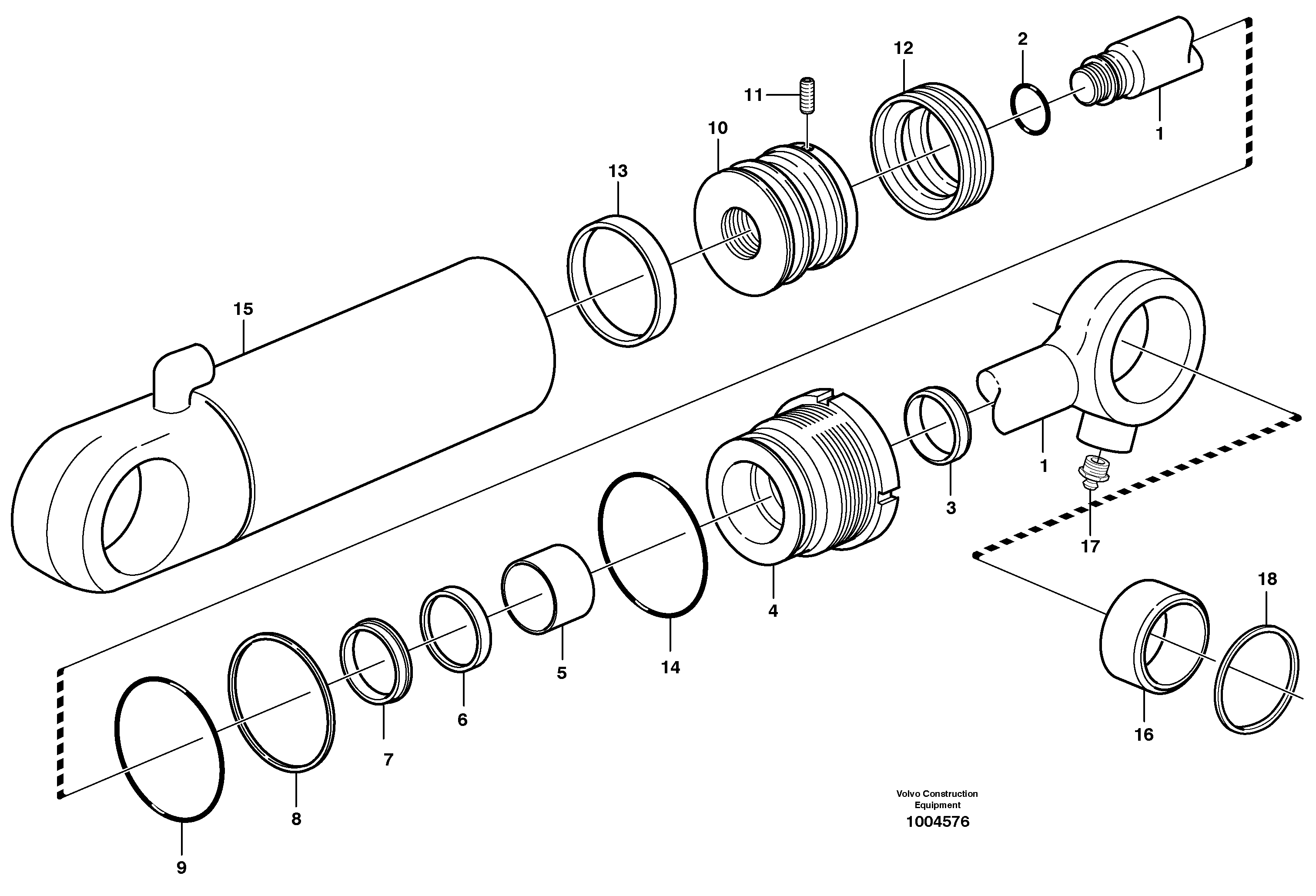 Схема запчастей Volvo BL70 - 14148 Цилиндр ковша BL70