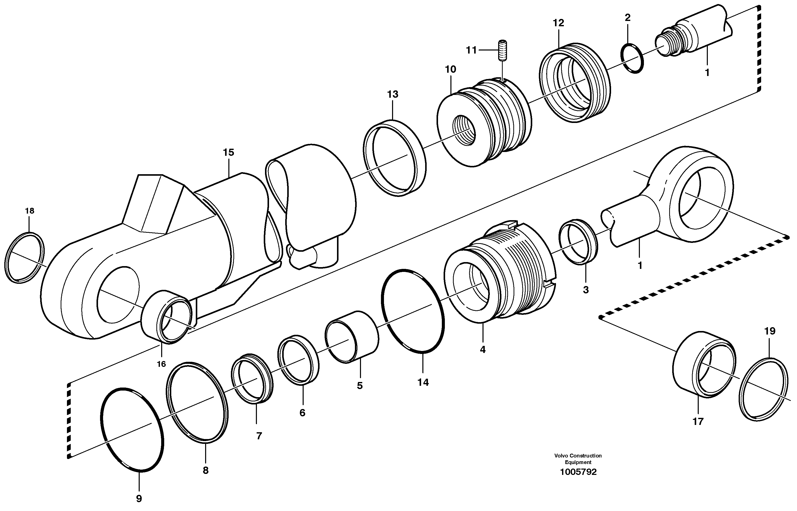 Схема запчастей Volvo BL70 - 14149 Extendable dipper cylinder BL70