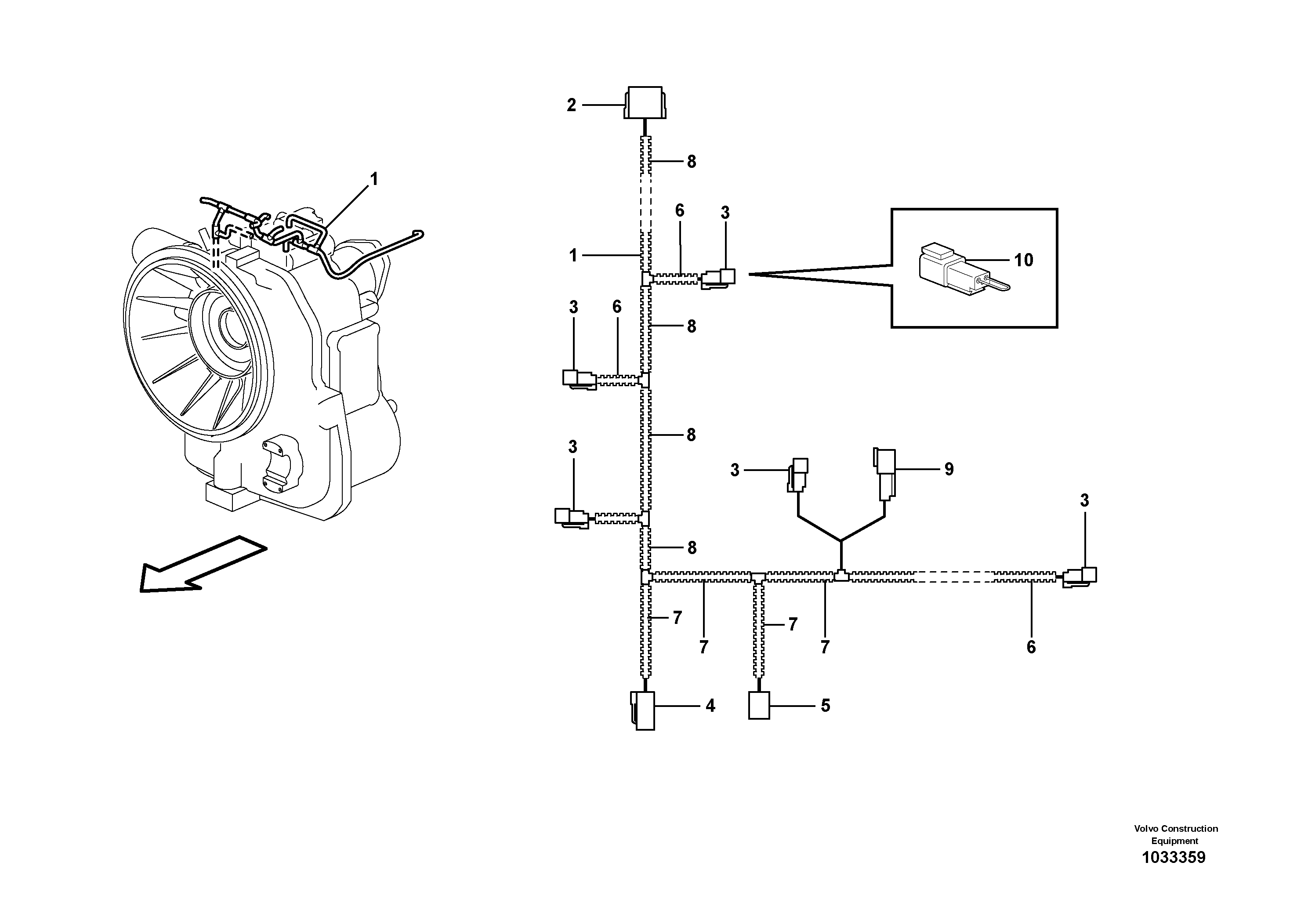 Схема запчастей Volvo BL70 - 40293 Cable harness, transmission BL70