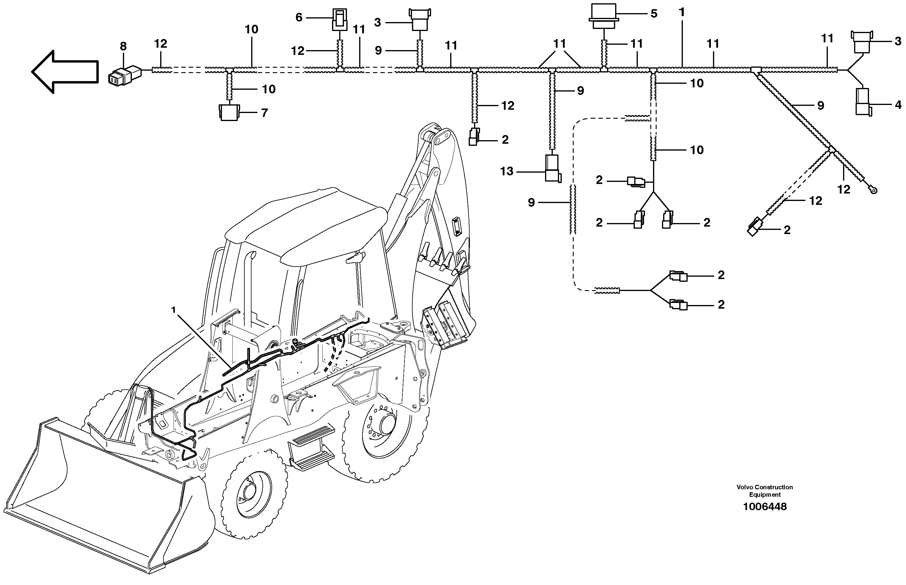 Схема запчастей Volvo BL70 - 40305 Cable harness chassis BL70