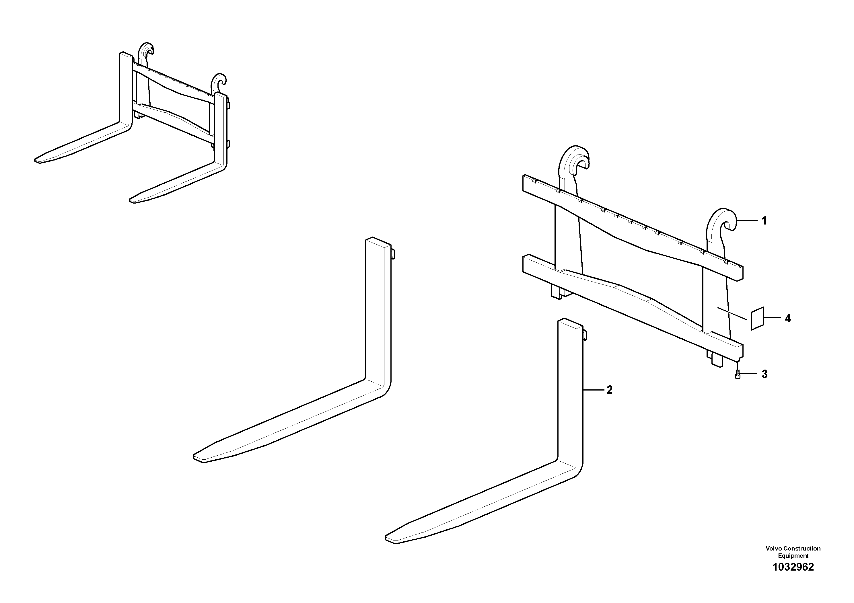 Схема запчастей Volvo BL70 - 47402 Pallet forks for quickfit BL70 S/N 11489 -